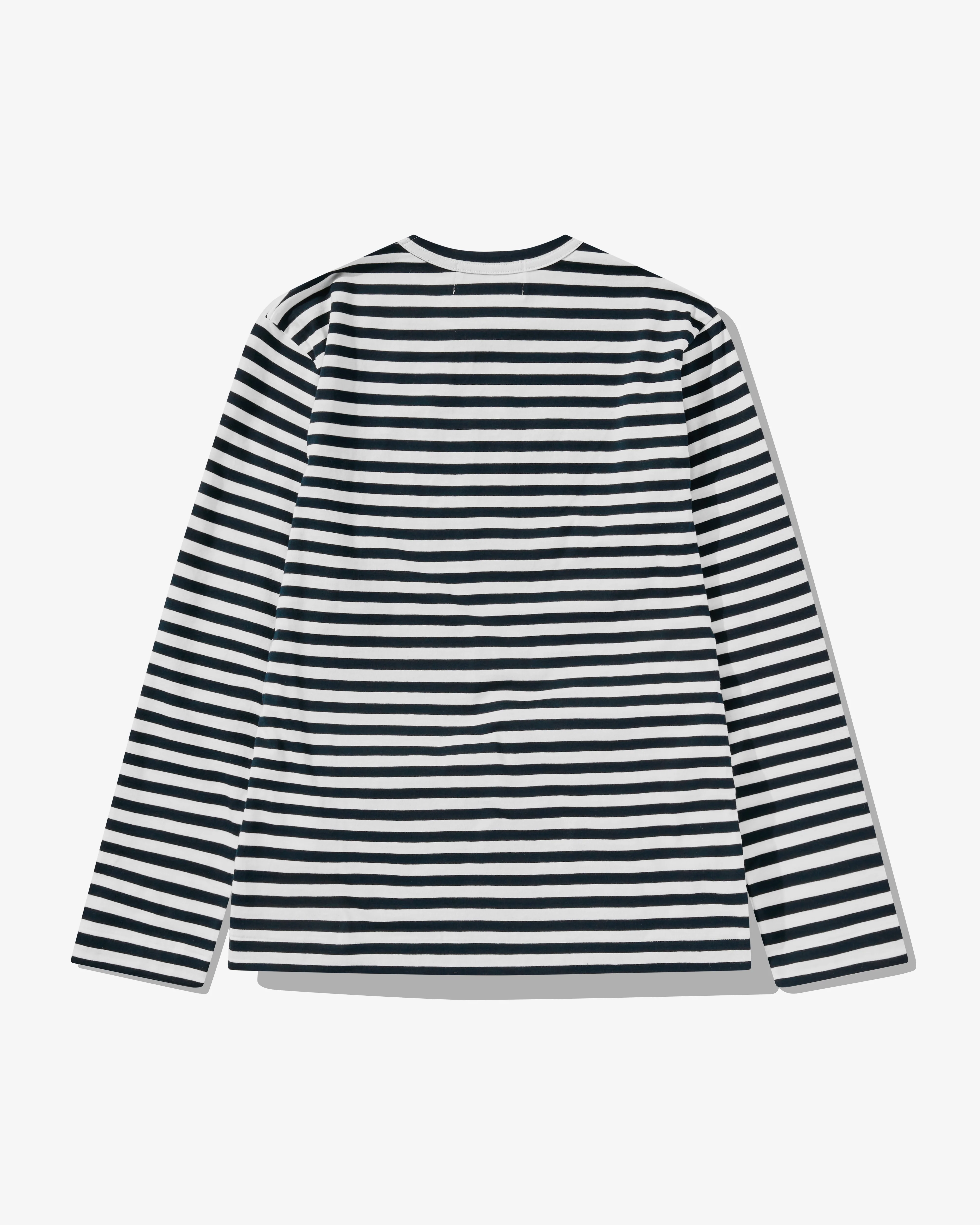CDG - Striped Long Sleeve T-Shirt - (Navy) - Image 2