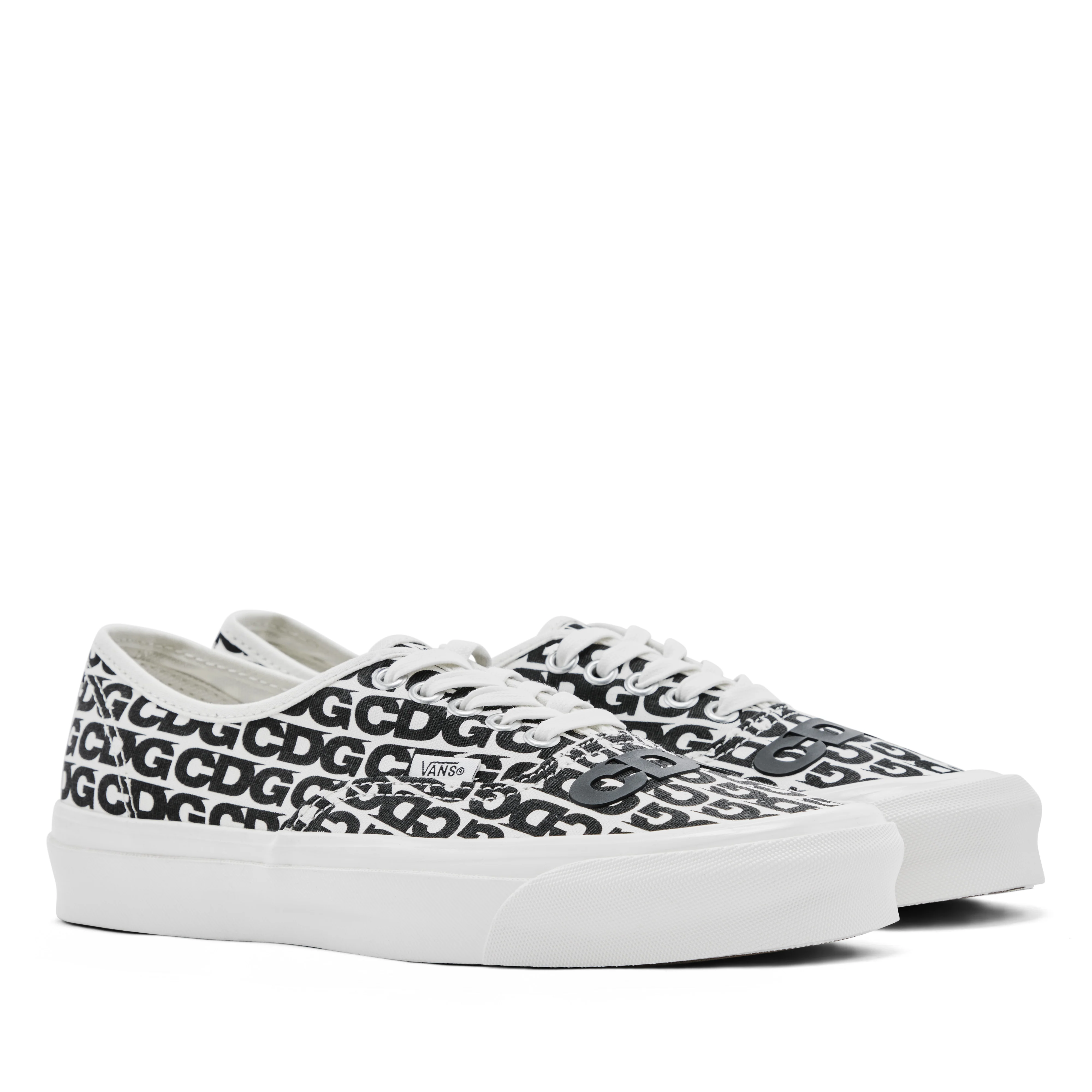 CDG - Men's Vans Message Authentic Sneakers - (White/Black) - Image 3