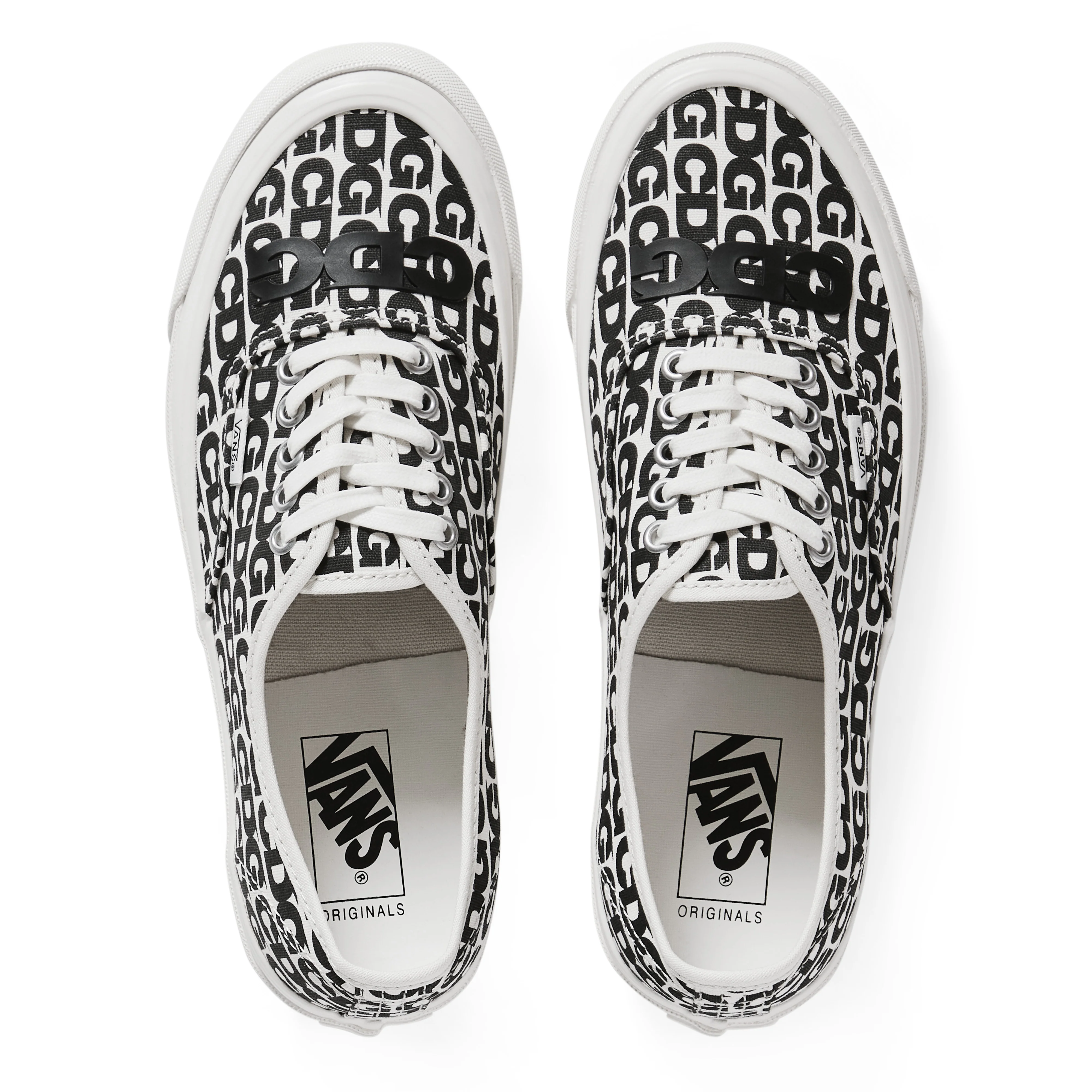 CDG - Men's Vans Message Authentic Sneakers - (White/Black) - Image 6