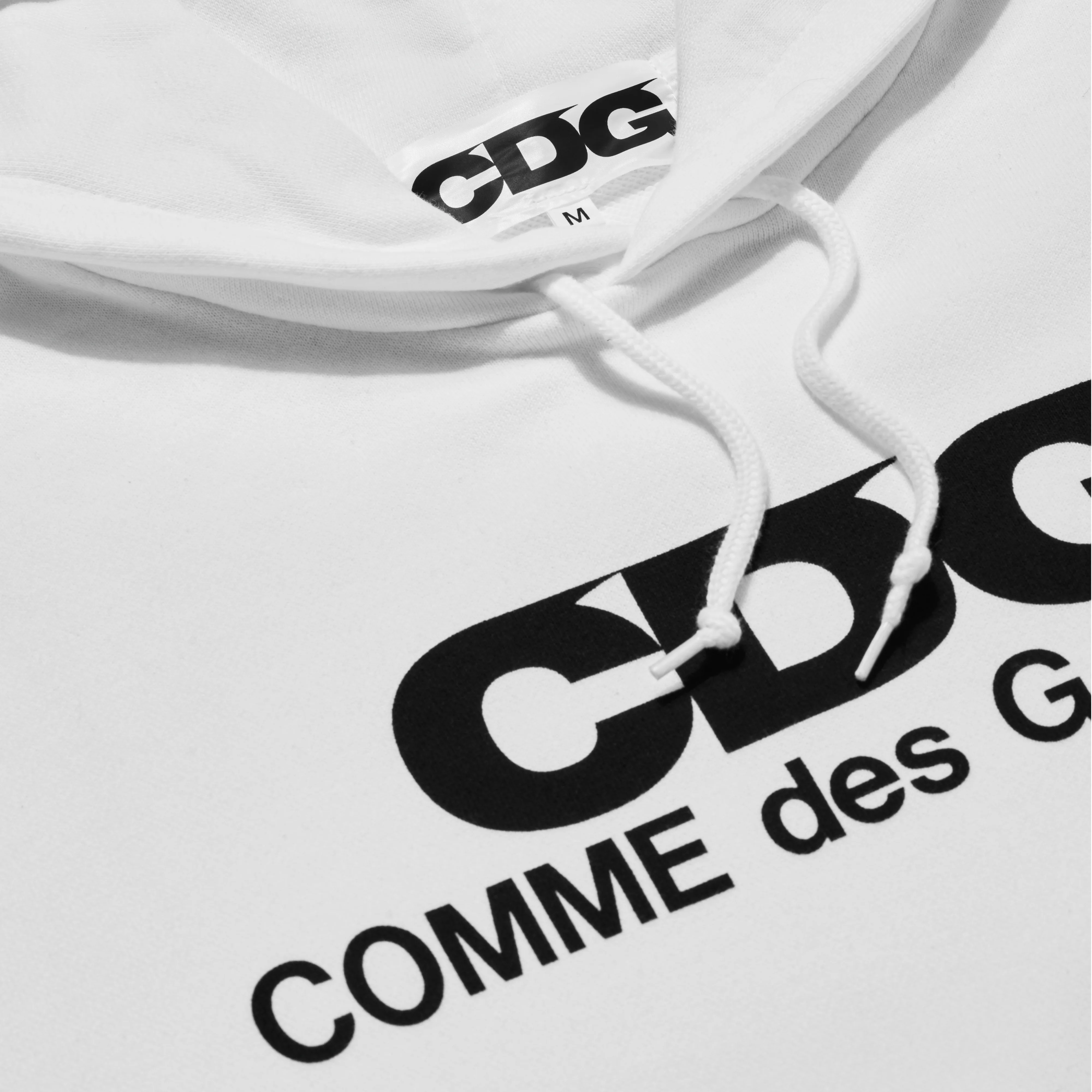 CDG - Logo Hooded Sweatshirt - (White) - Image 3