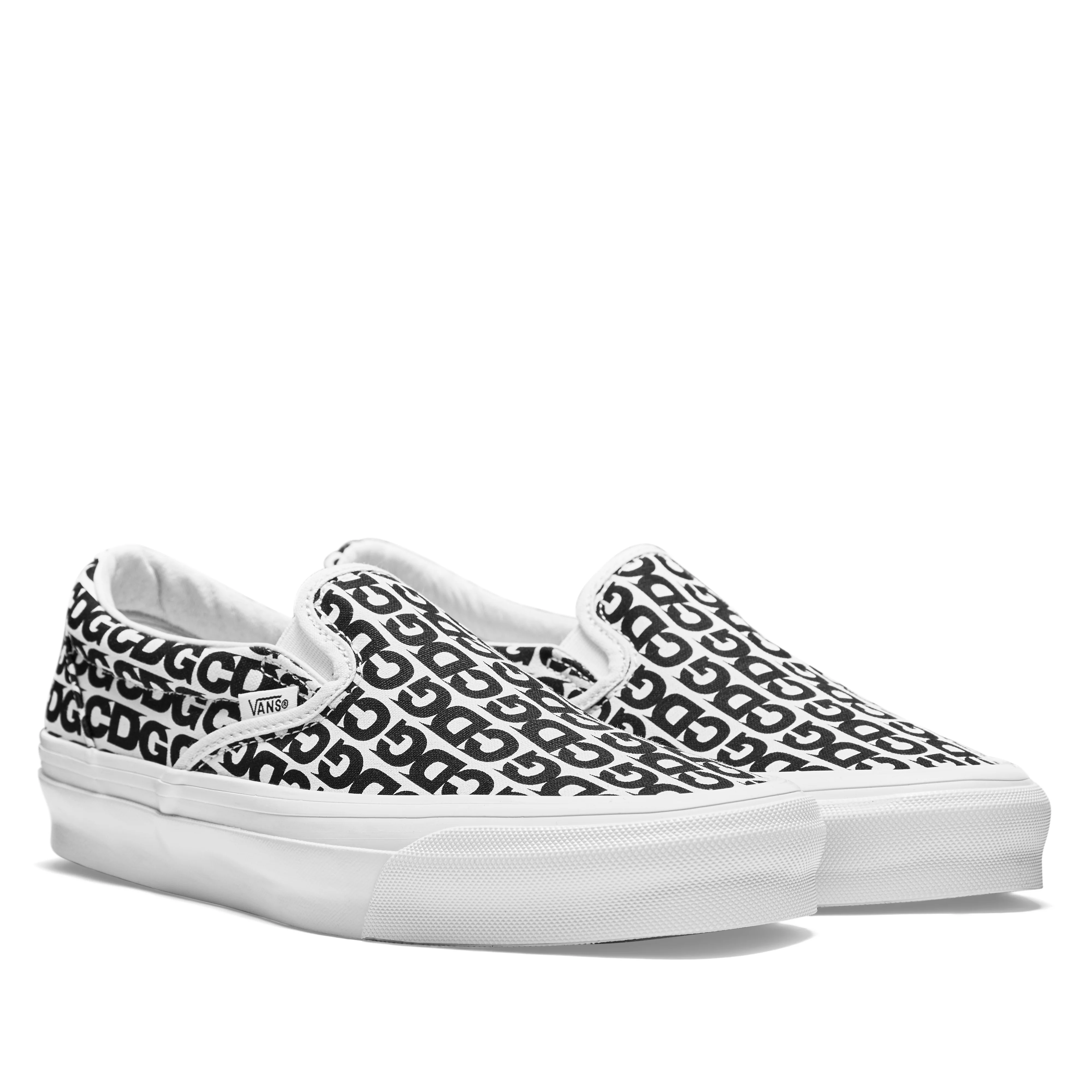 CDG - Men's Vans Slip-On Sneakers - (White) - Image 3