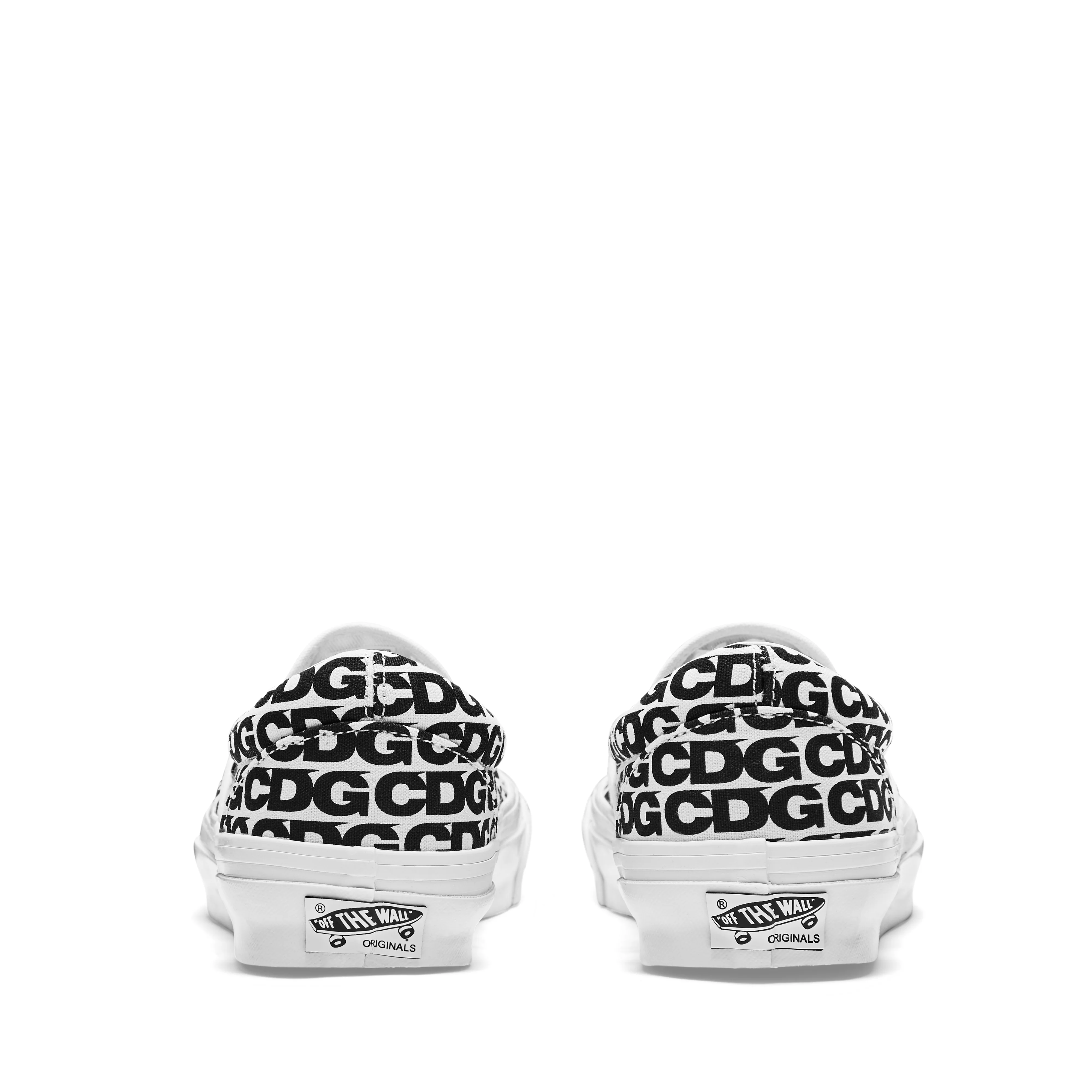 CDG - Men's Vans Slip-On Sneakers - (White) - Image 4