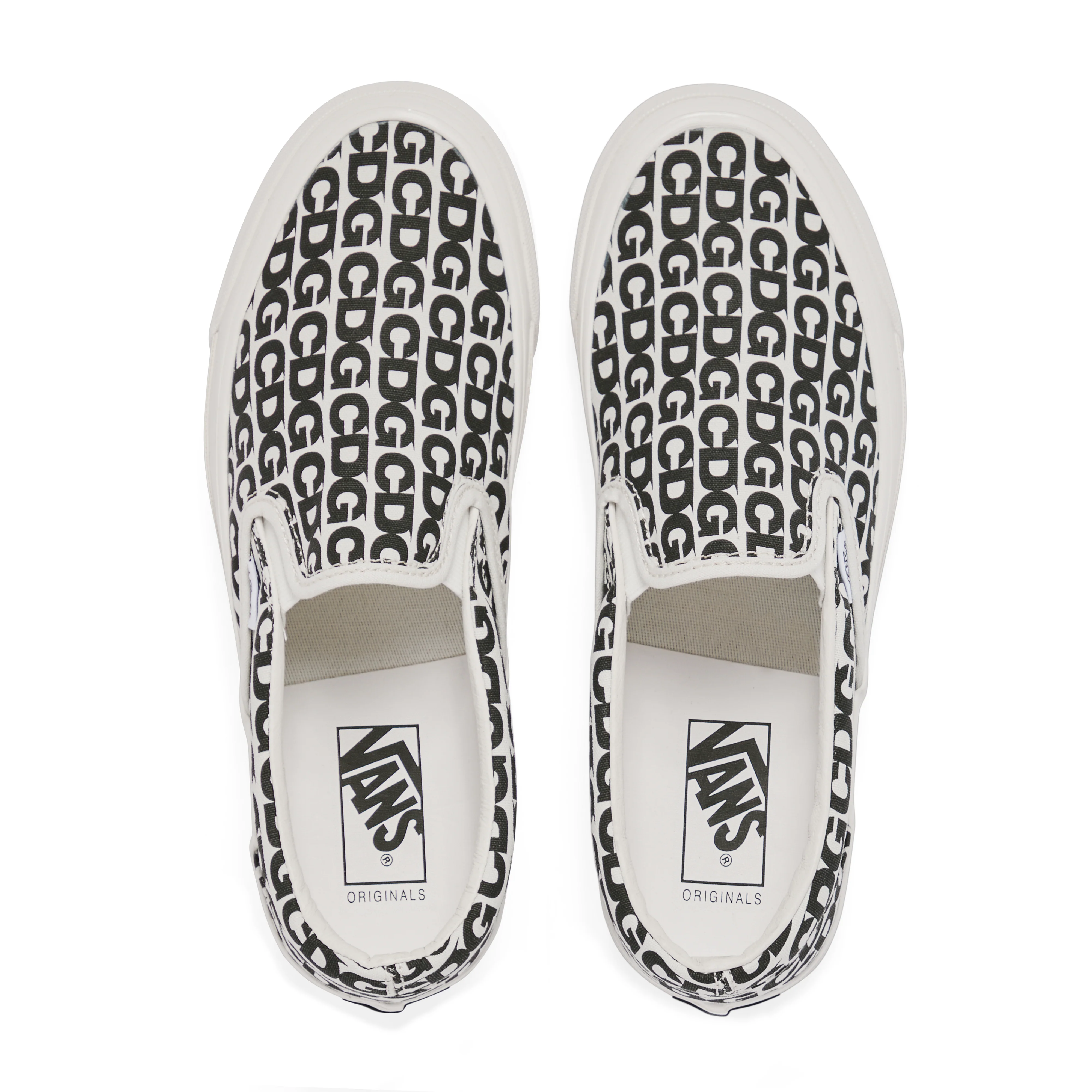 CDG - Men's Vans Slip-On Sneakers - (White) - Image 6