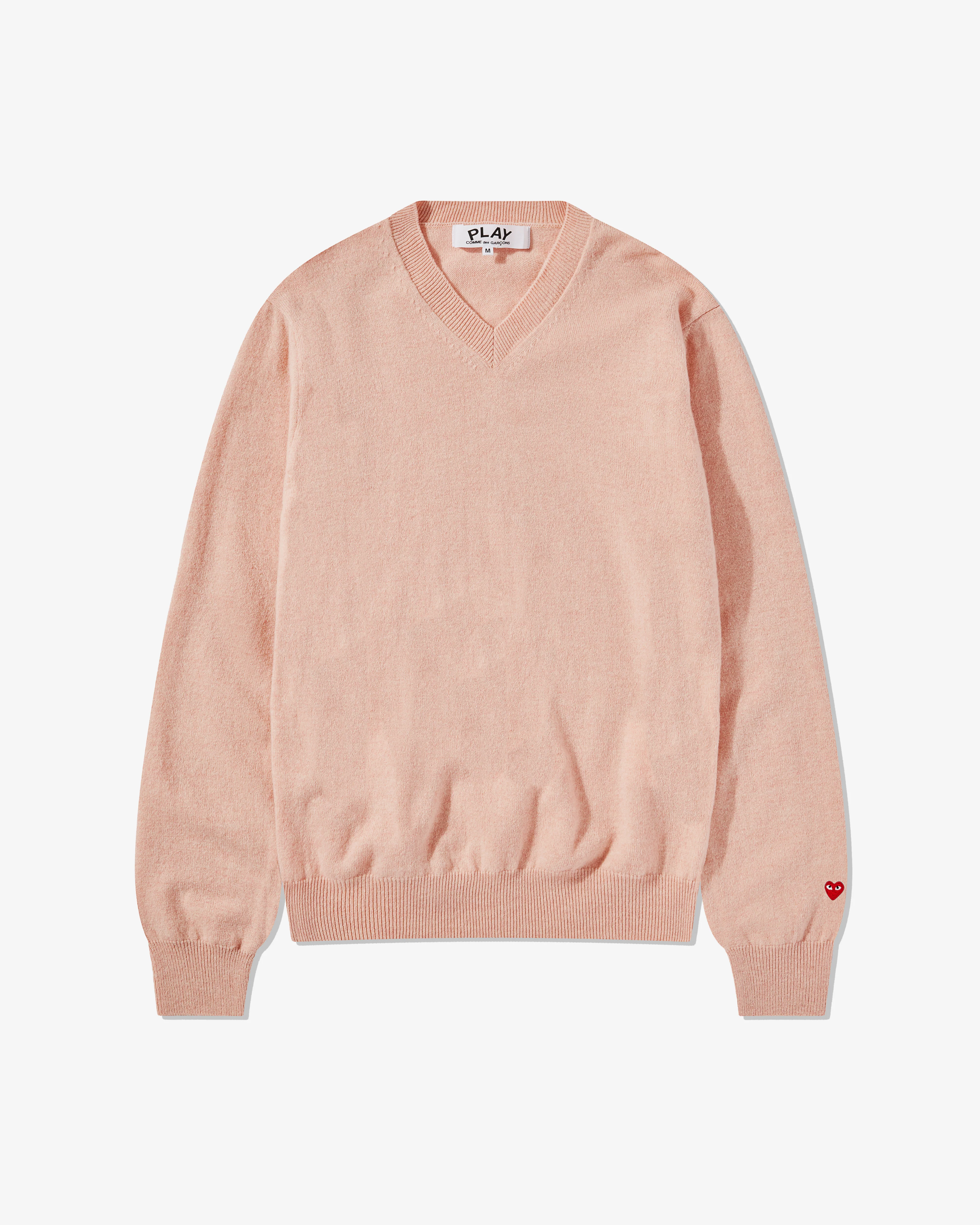 Play Comme des Garçons - V-Neck Sweater - (Light Pink)