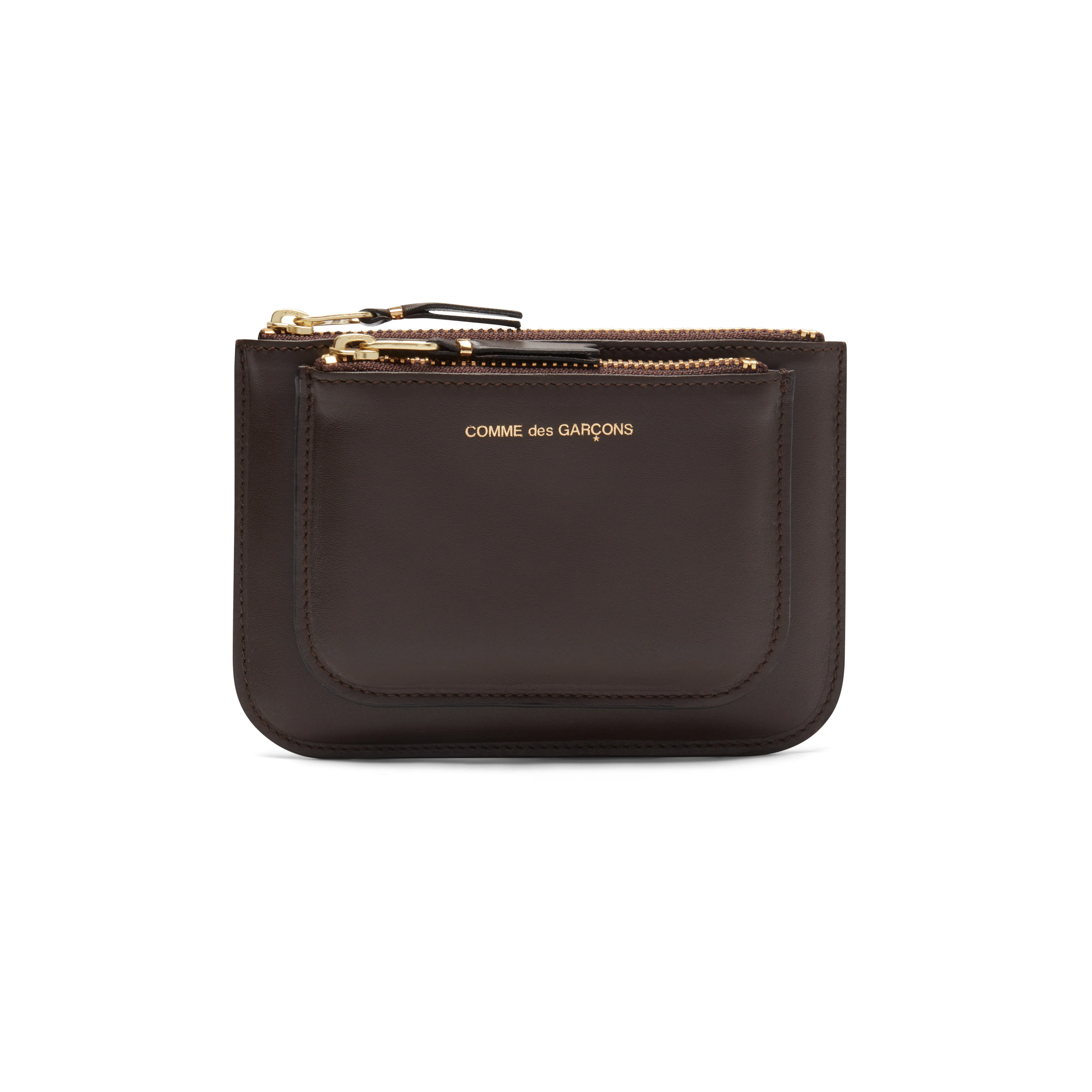 CDG Wallet - Outside Pocket Zip Pouch - (Brown SA8100)