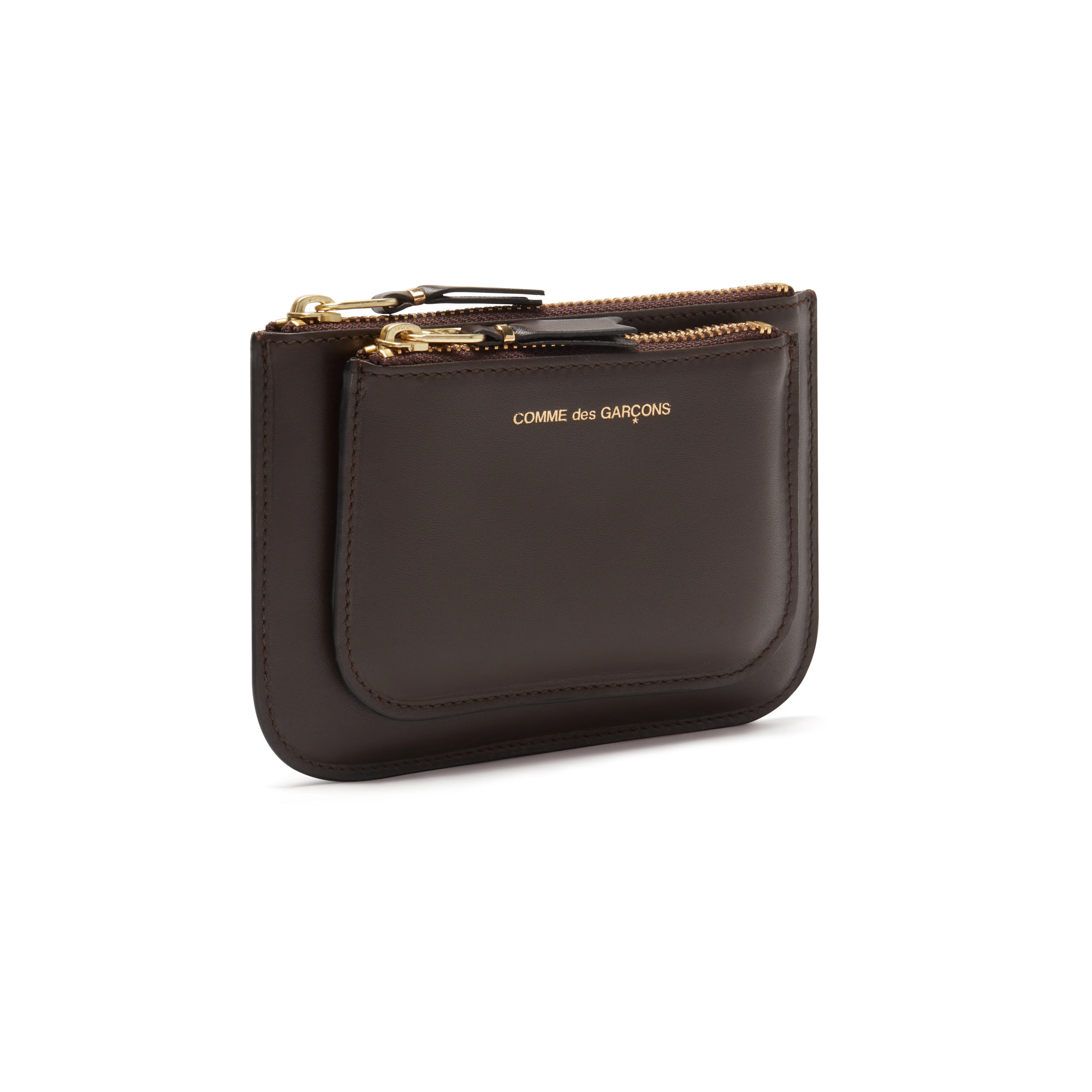 CDG Wallet - Outside Pocket Zip Pouch - (Brown SA8100) - Image 2