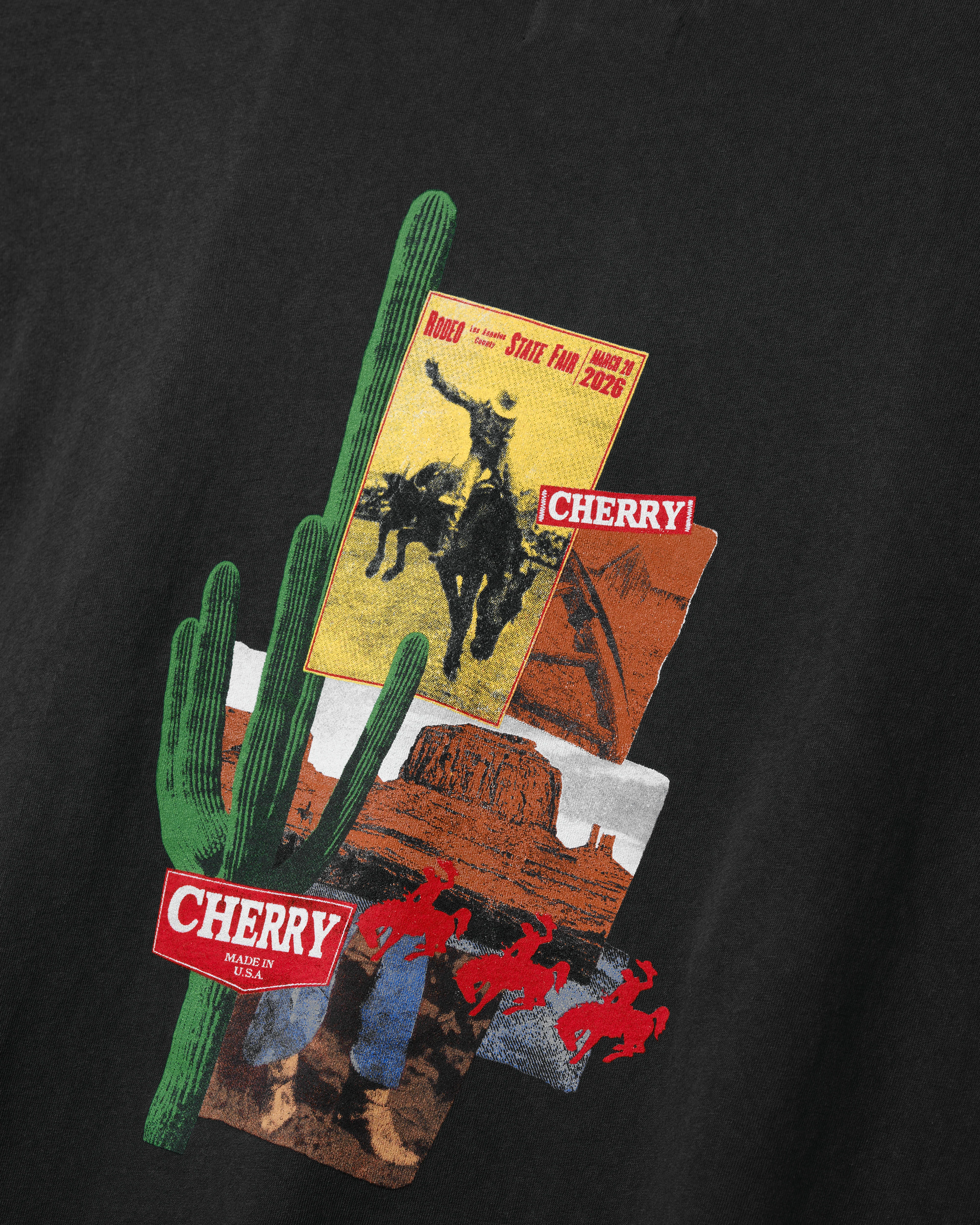 Cherry Los Angeles - Men's Desert Boxy T-Shirt - (Vintage Black) - Image 3