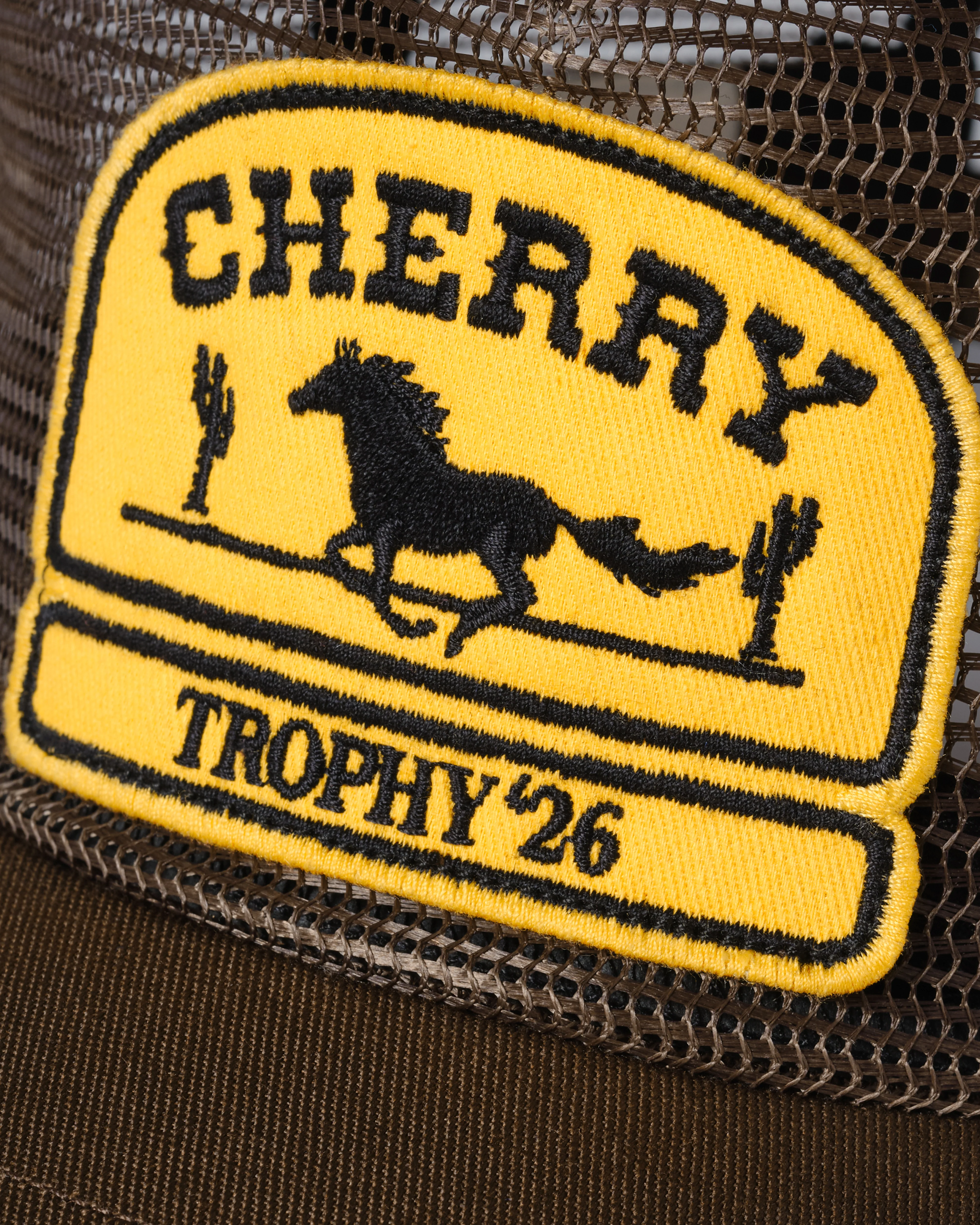 Cherry Los Angeles - Men's Mesh 5 Panel Trucker - (Brown) - Image 3