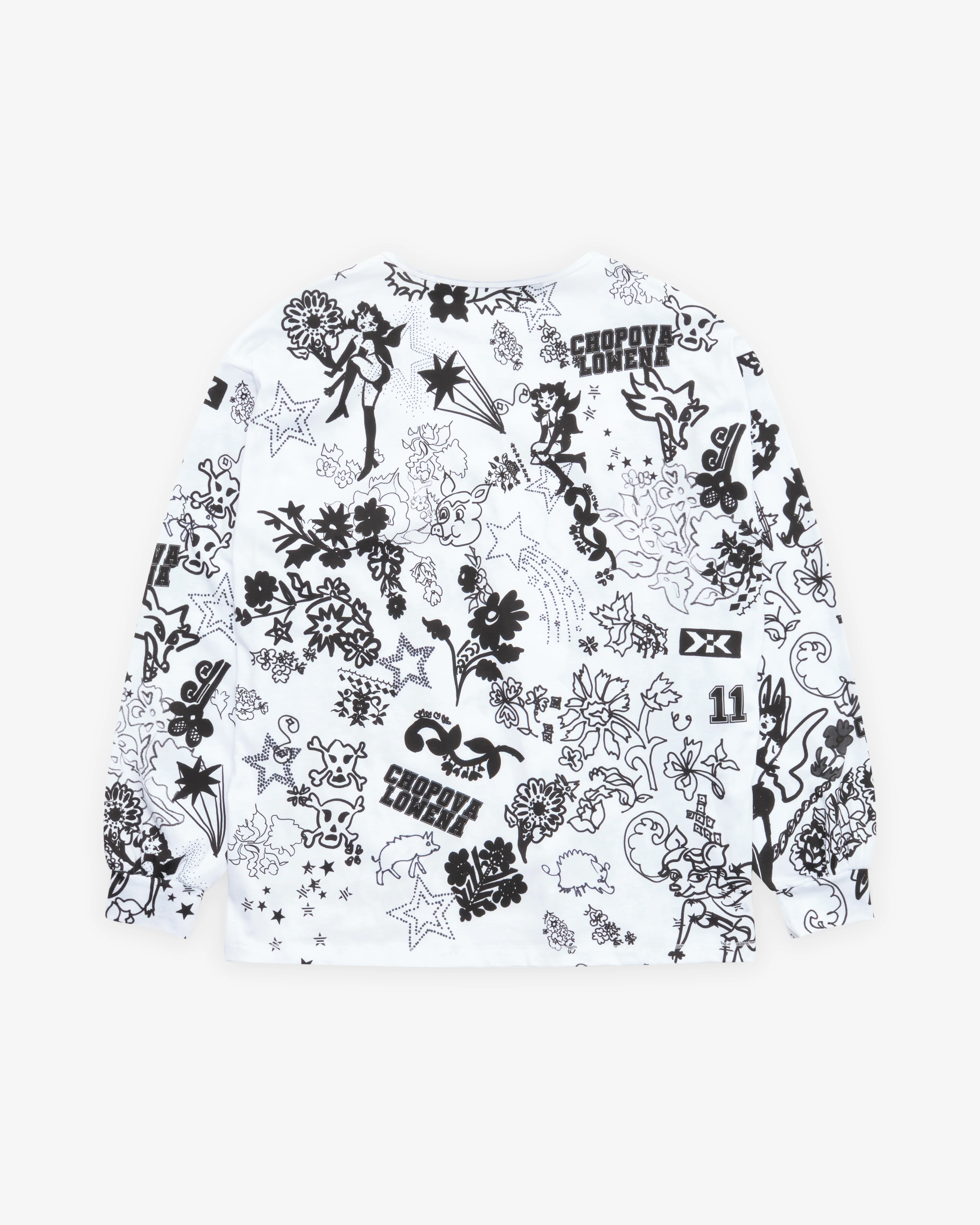 Chopova Lowena - Women's Go Go Oversized Jersey Top - (Black/White) - Image 2