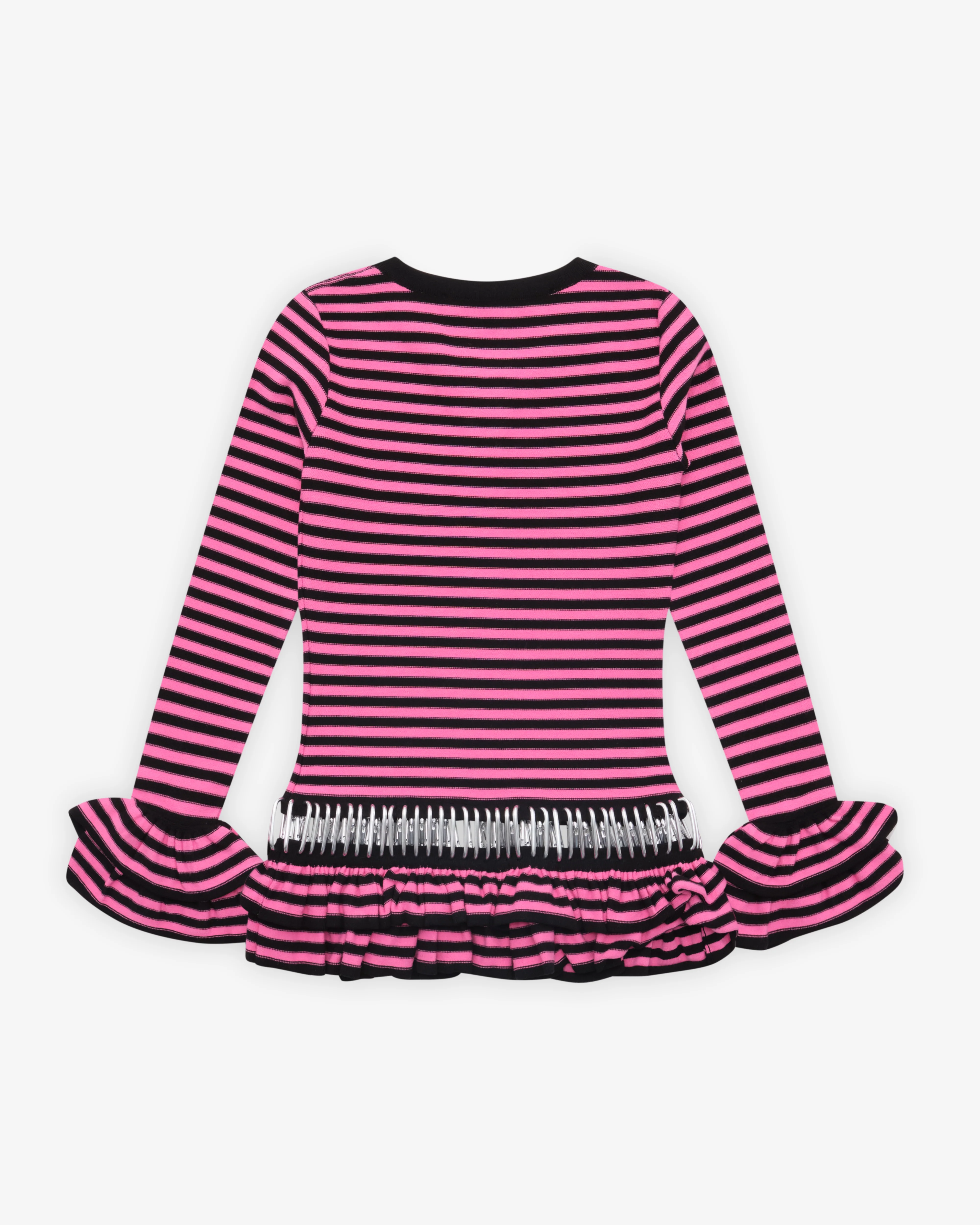 Chopova Lowena - Women's Ruffle Carabiner Cardigan - (Pink/Black) - Image 2