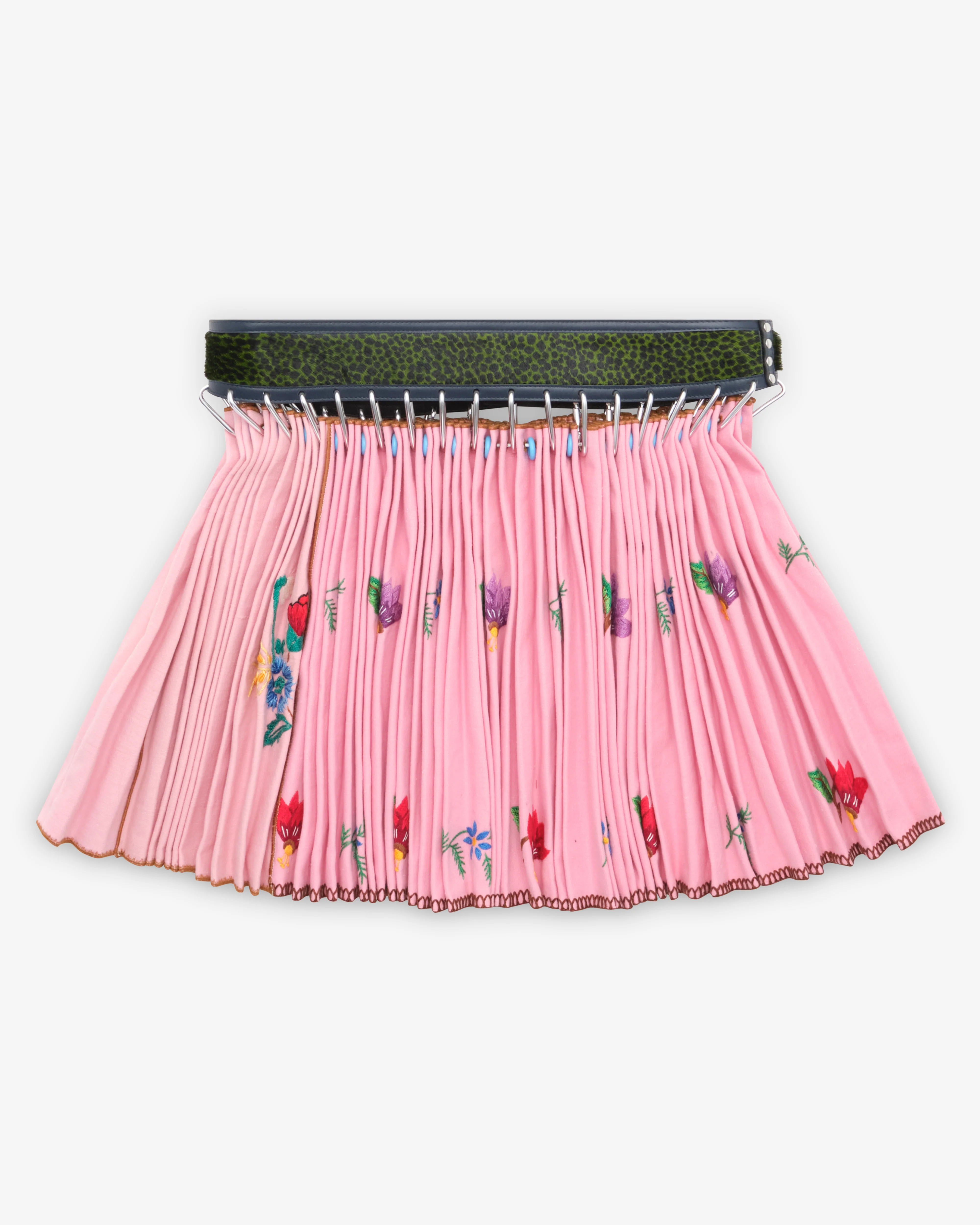 Chopova Lowena - Women's Table Cloth Folkloric Mini Carabiner Skirt - (Pink/Multi) - Image 2