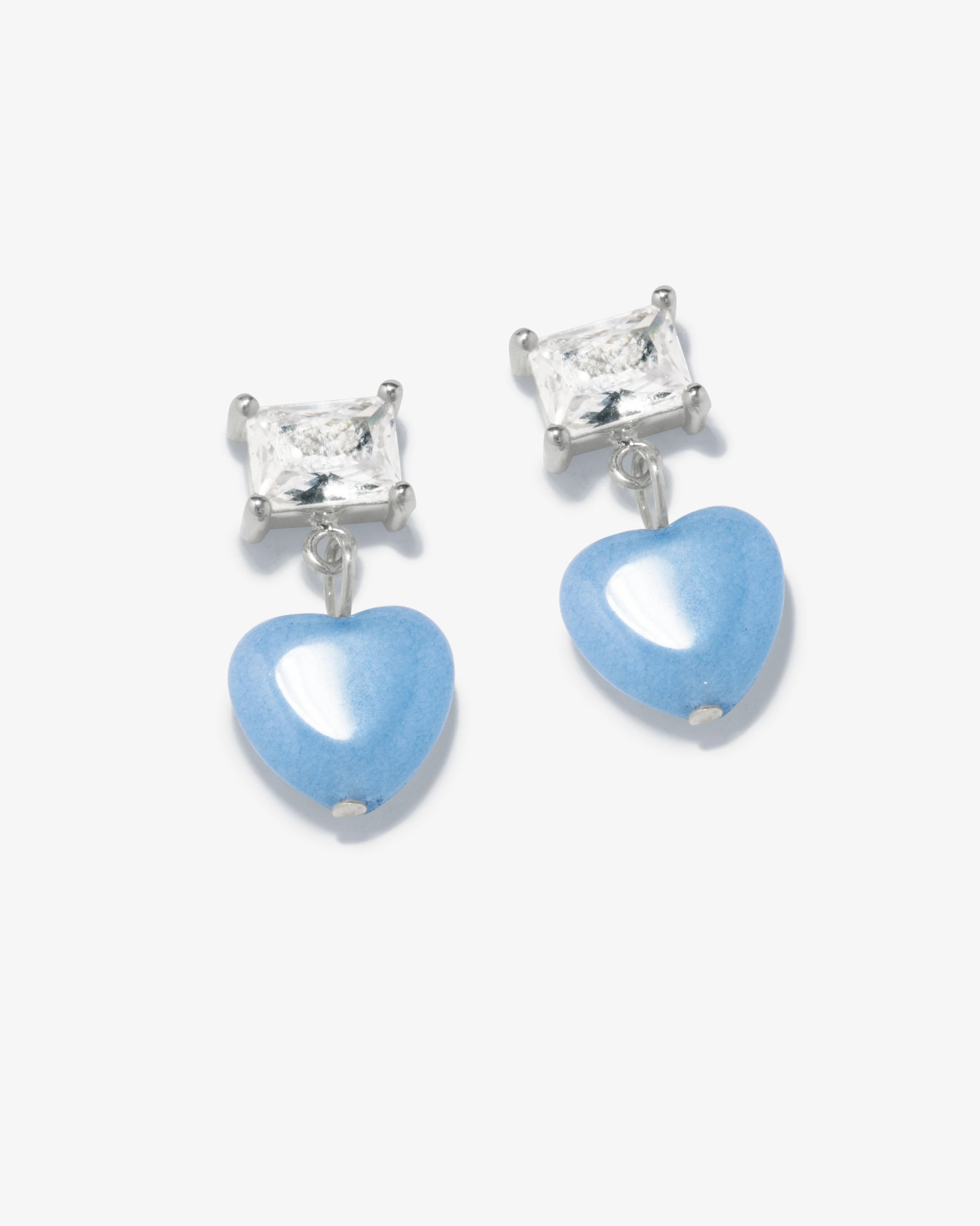 Completedworks - Women's Heart Bead Earrings - (Silver/Blue) - Image 4