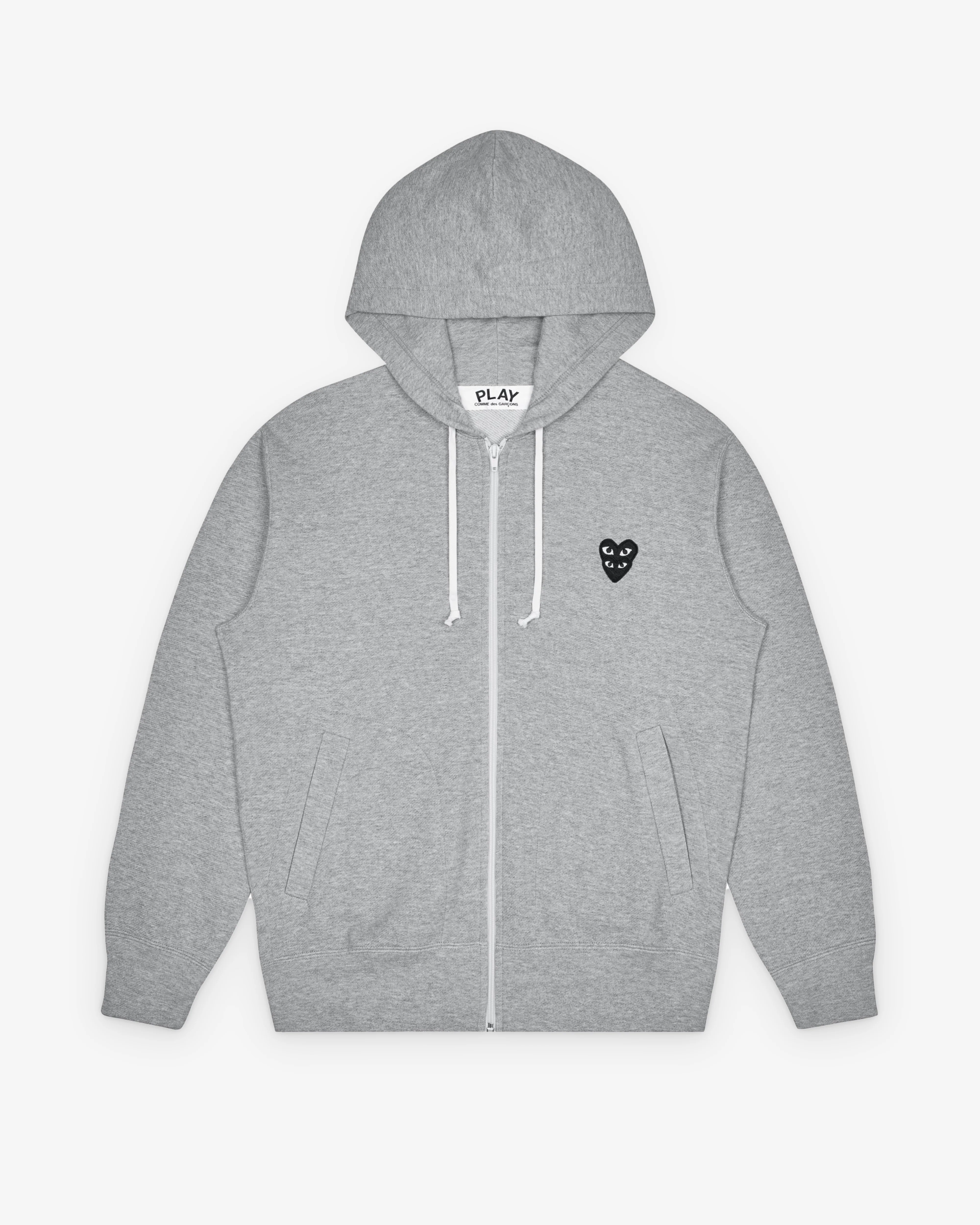 Play Comme des Garçons - Double Black Emblem Hoodie - (Grey)