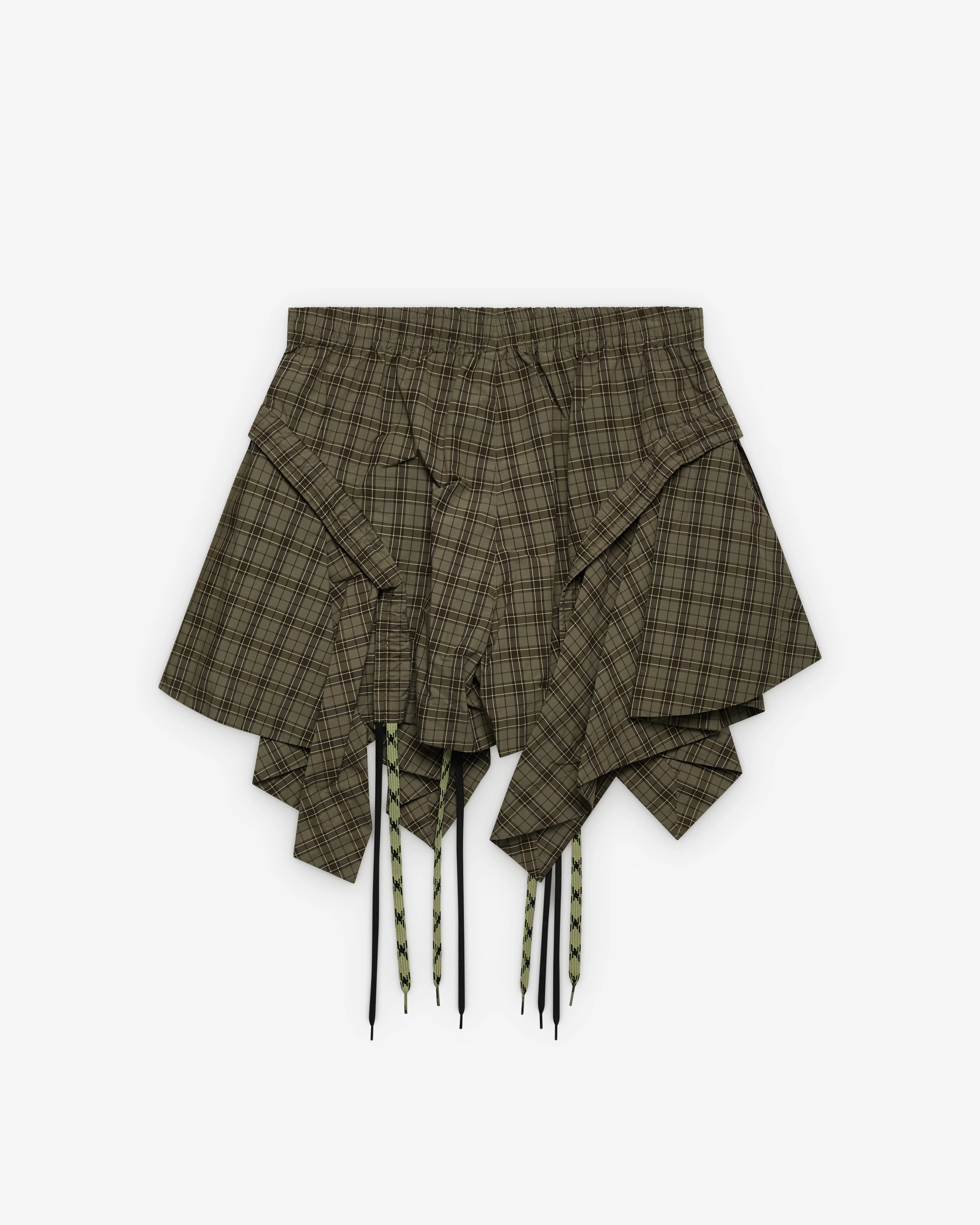 Craig Green - Men's Circle Drape Shorts - (Grey Check) - Image 2