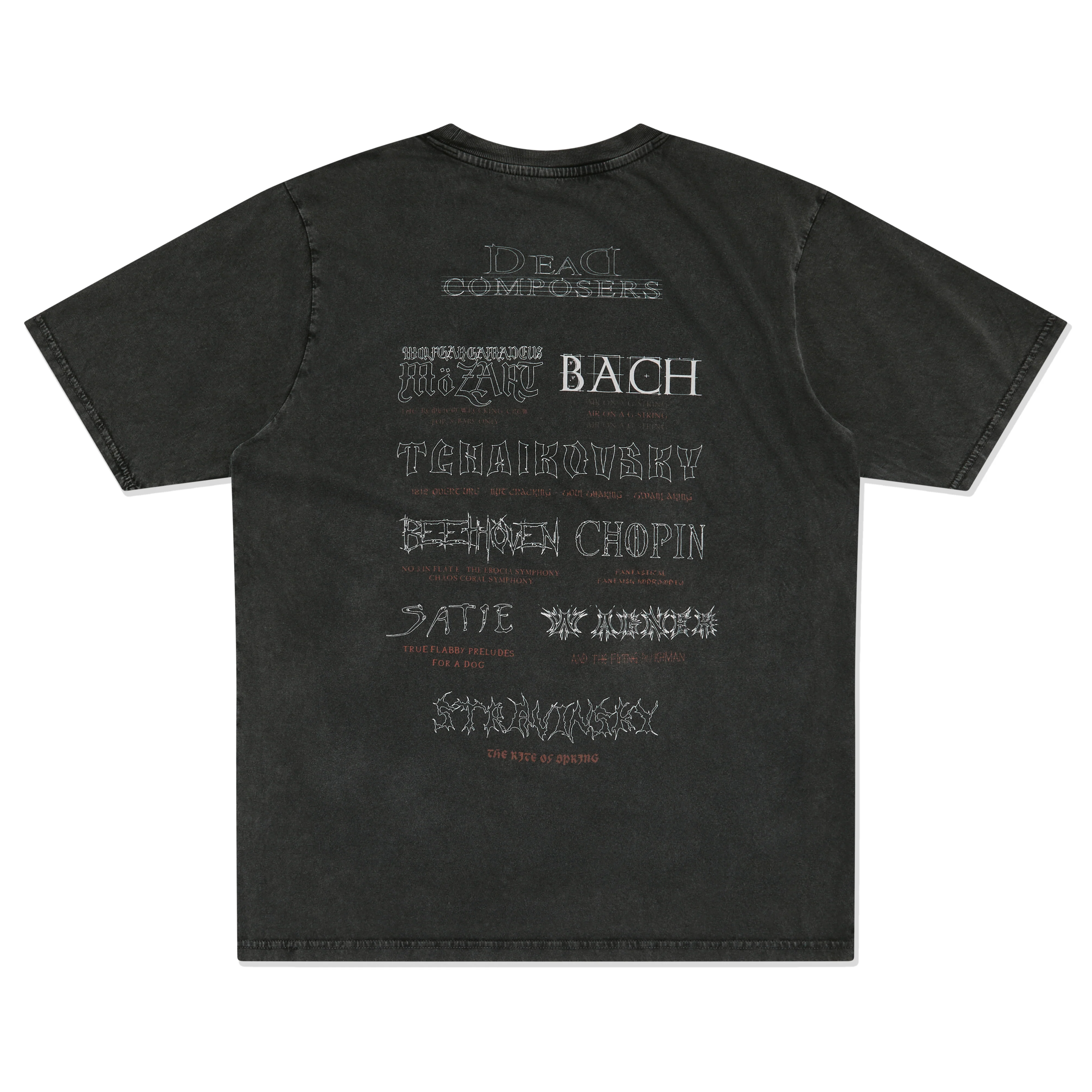 Deathmask Merchandise - Dead Composers T-Shirt - (Washed Black) - Image 2