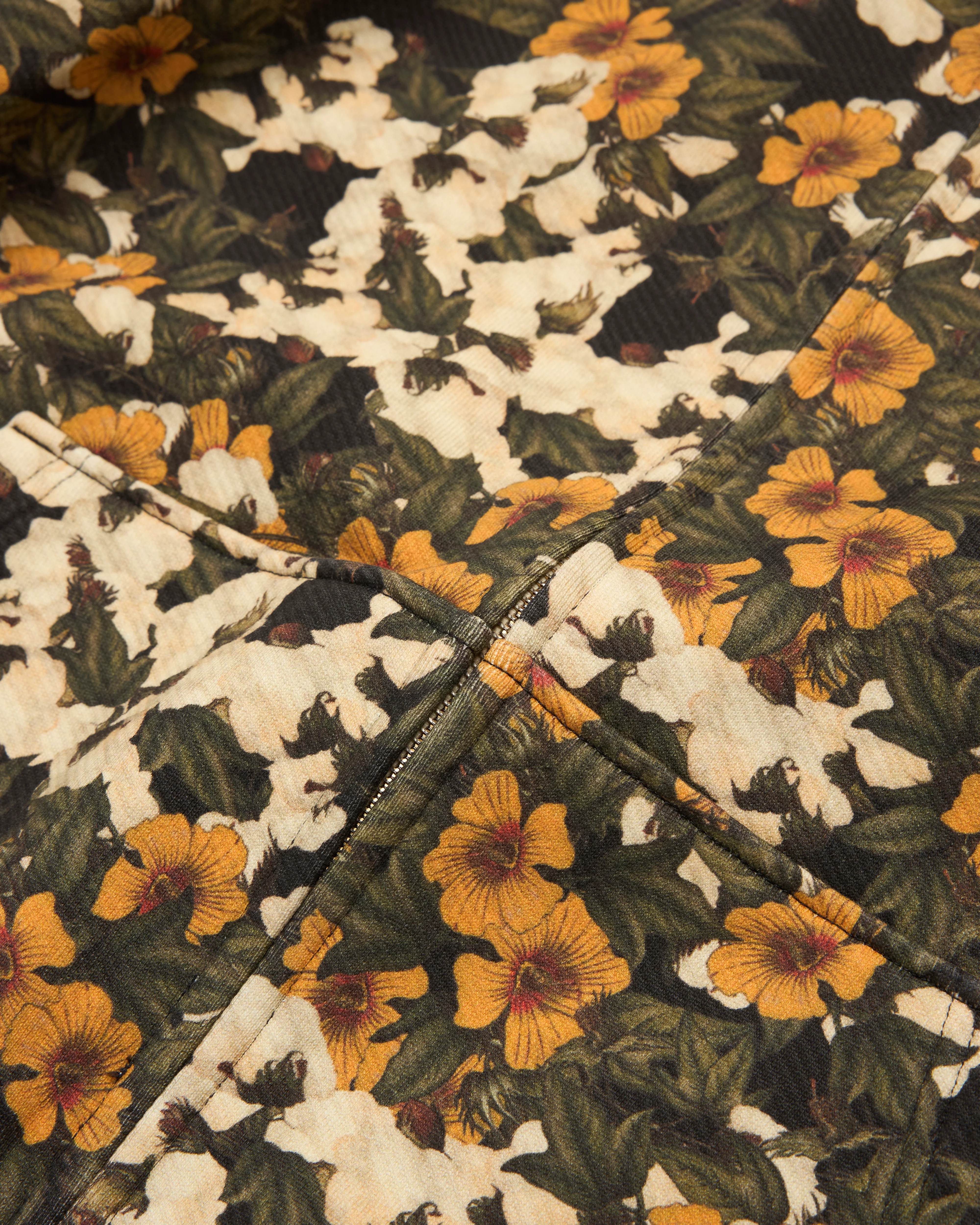 Denim Tears - Floral Wreath Zip Hoodie - (Green / Yellow) - Image 3