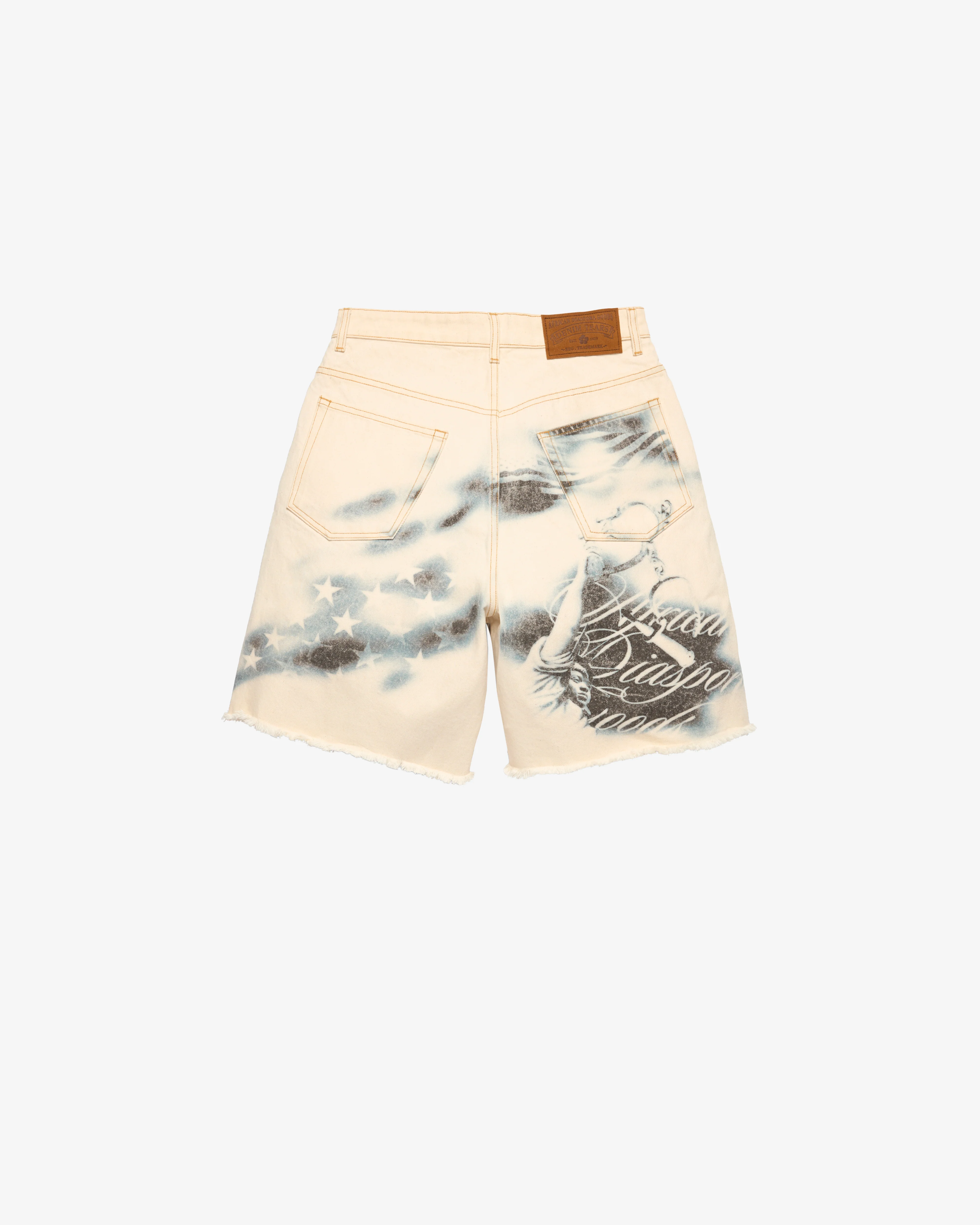 Denim Tears - Men's Cloud Camo Shorts - (Tan/Blue) - Image 2