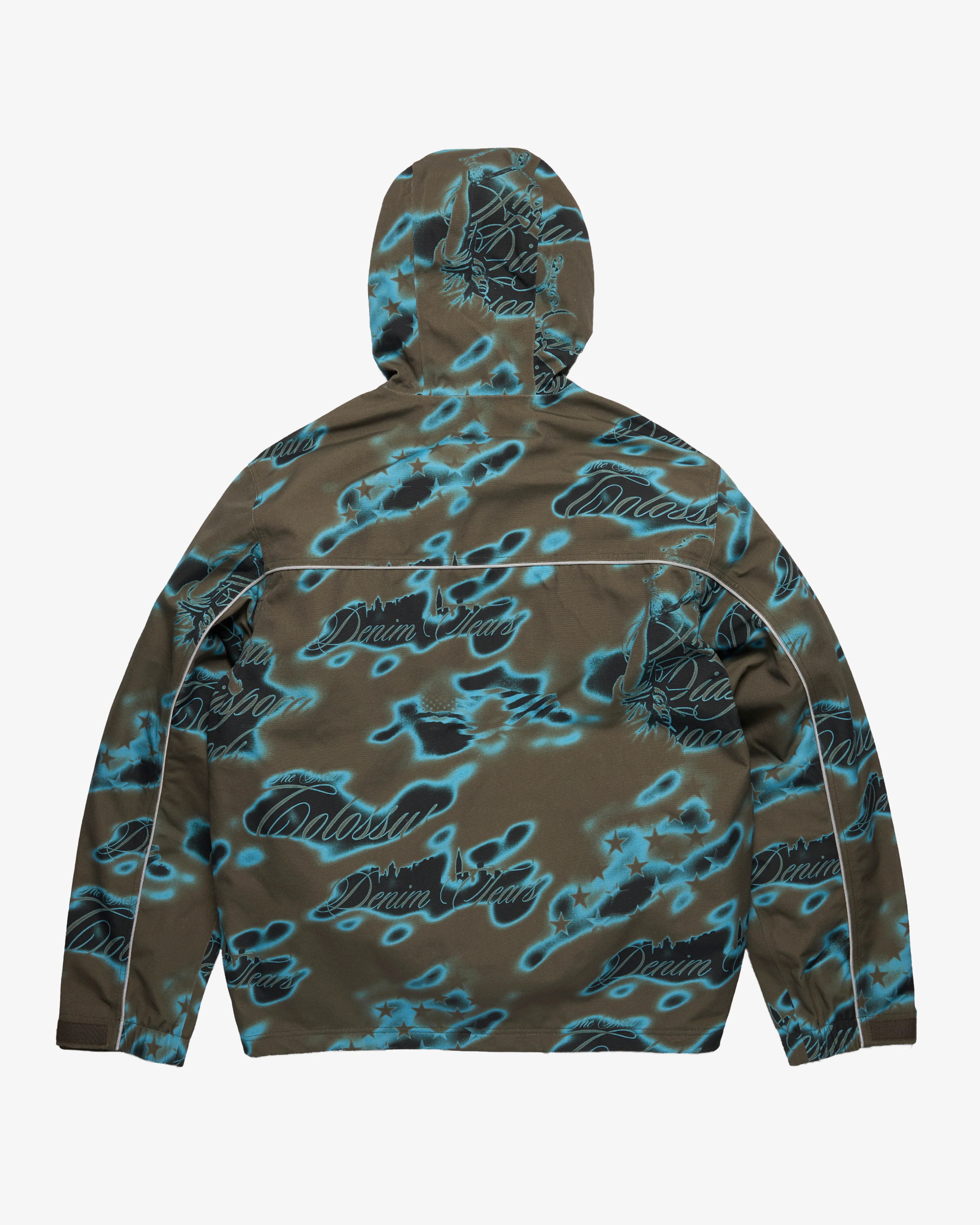 Denim Tears - Men's Cloud Camo Taped Seam Shell Jacket - (Green) - Image 2