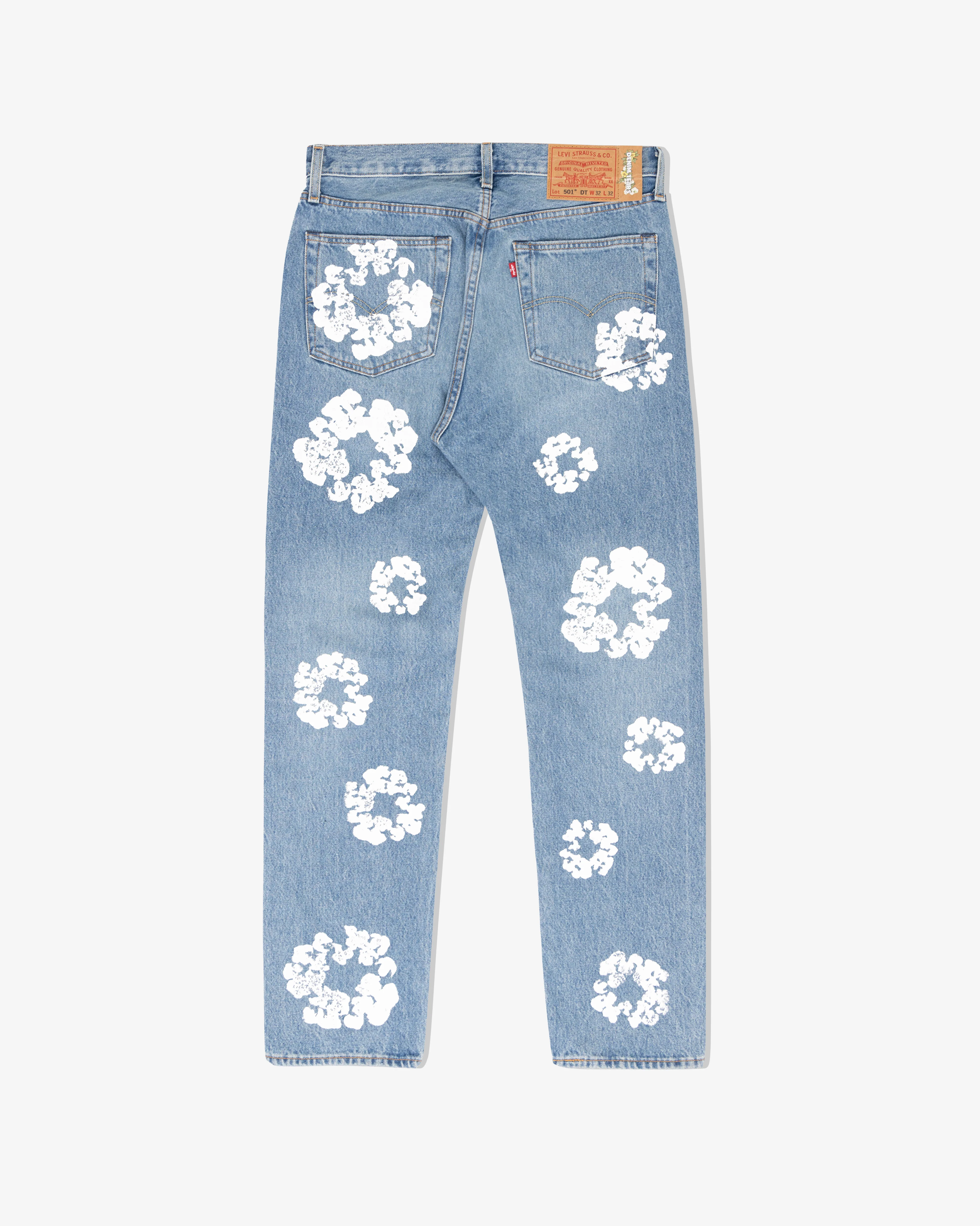 Denim Tears - Men's Cotton Wreath Jeans - (Light/Wash) - Image 2