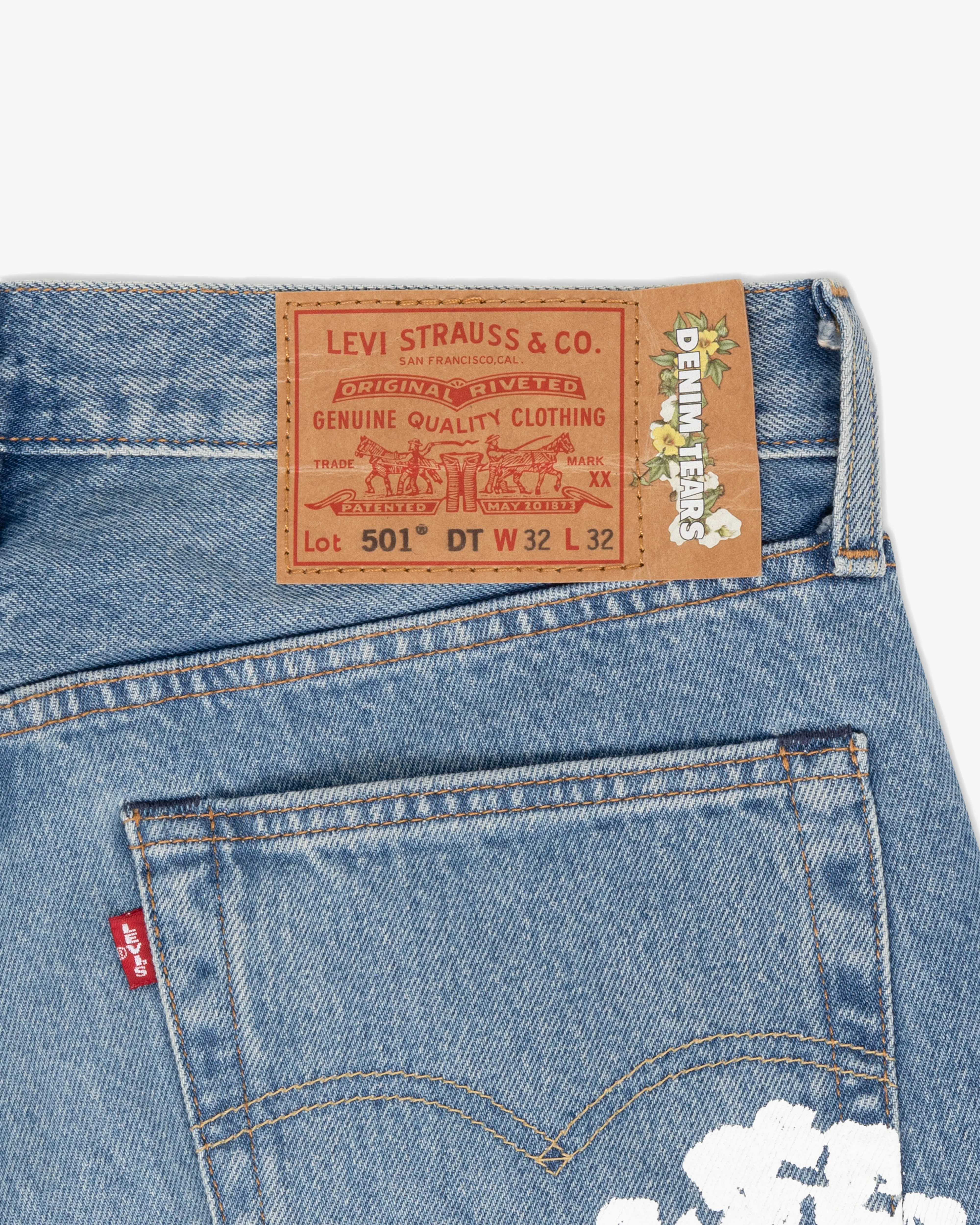 Denim Tears - Men's Cotton Wreath Jeans - (Light/Wash) - Image 4