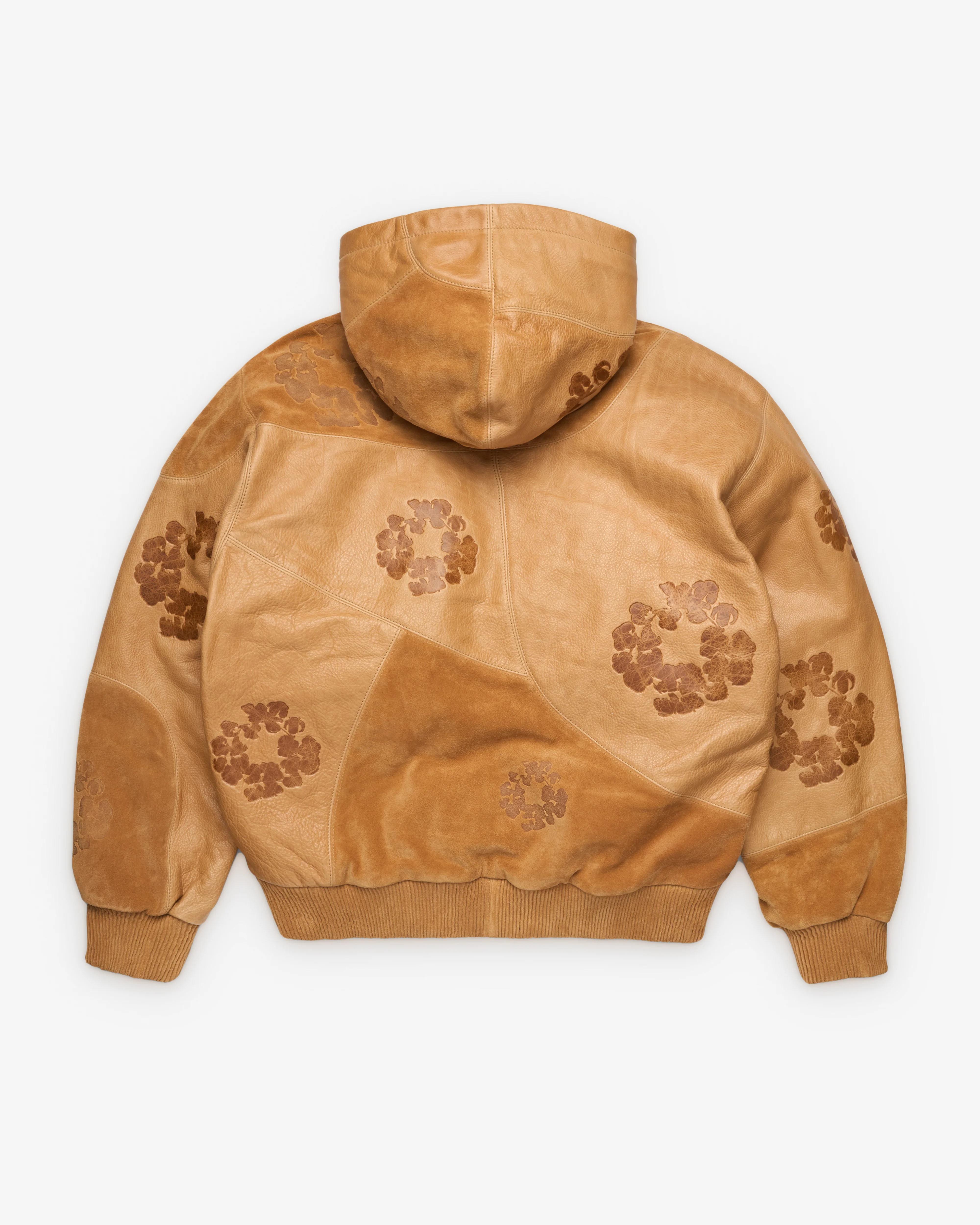 Denim Tears - Men's Leather Wreath Hoodie - (Brown) - Image 2