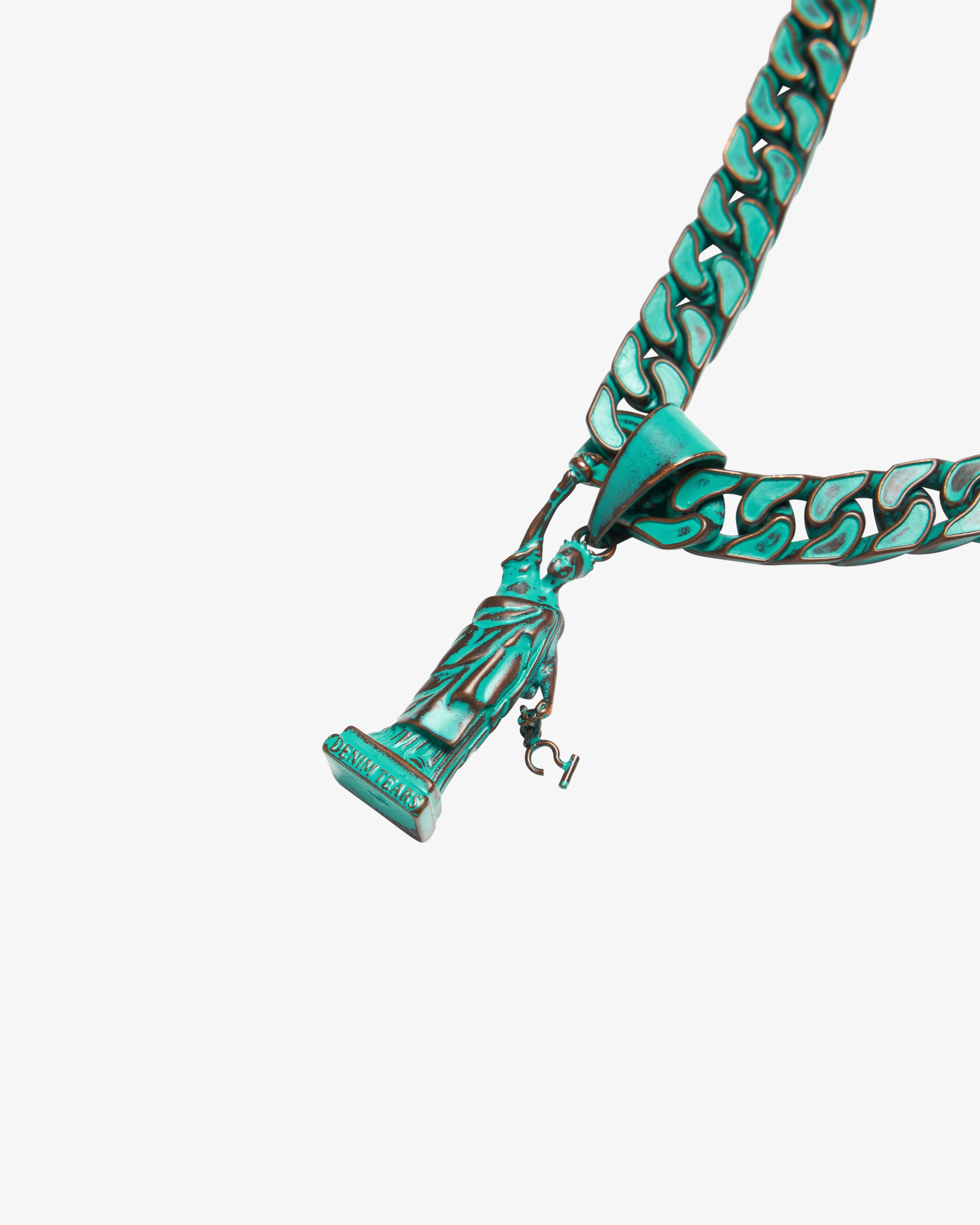 Denim Tears - Men's Liberty Necklace - (Green) - Image 2