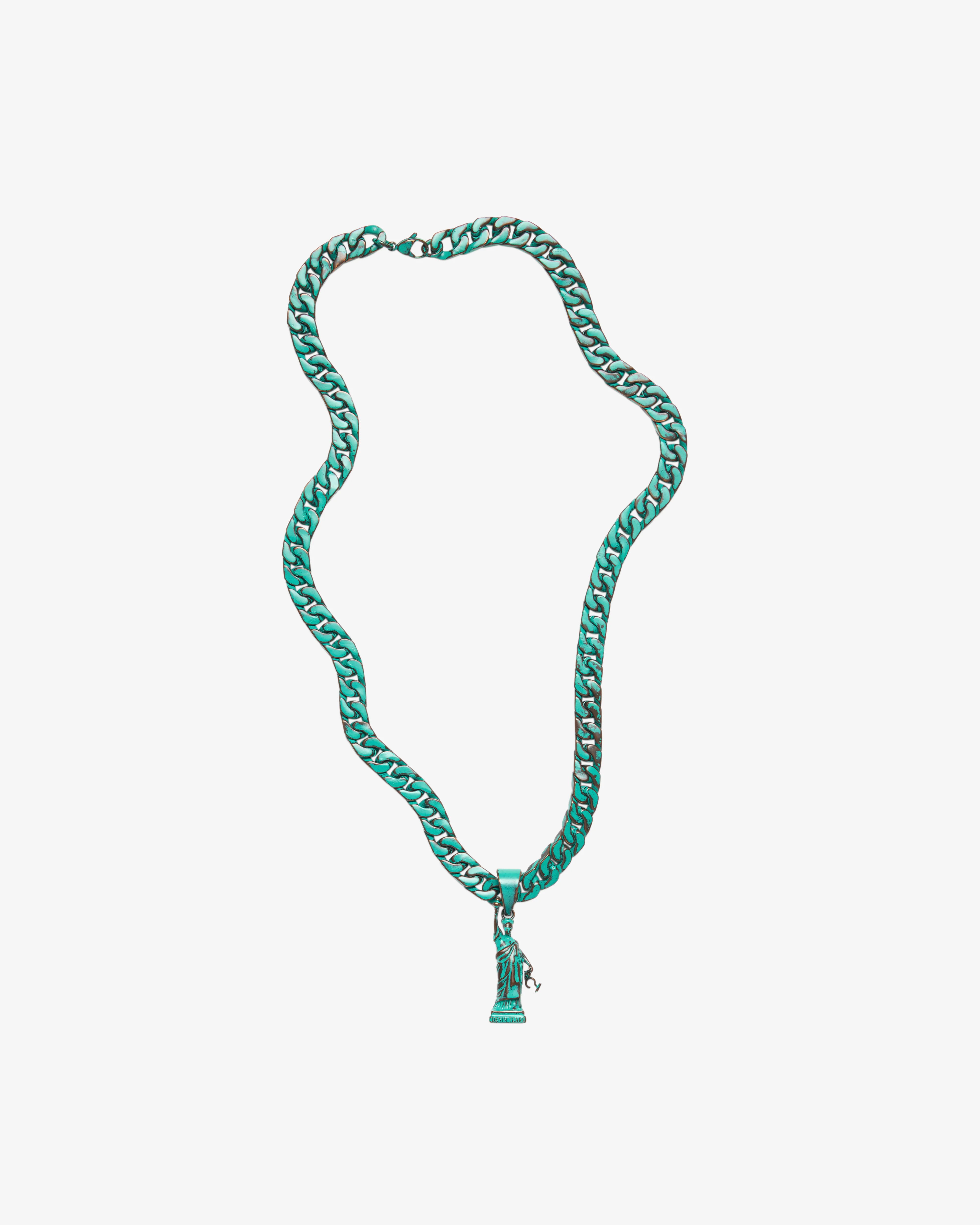 Denim Tears - Men's Liberty Necklace - (Green) - Image 3