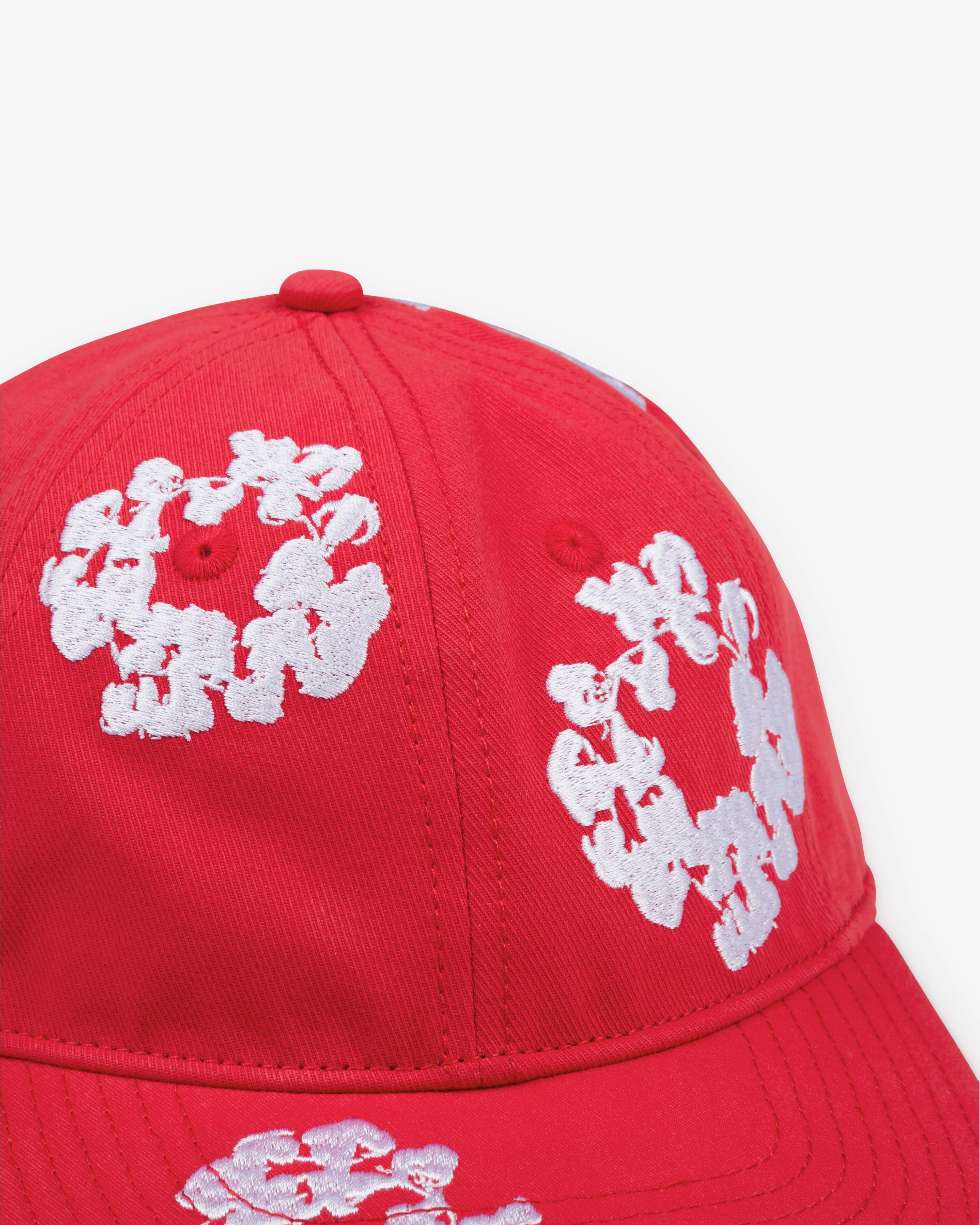 Denim Tears - Men's Cotton Wreath Cap - (Red) - Image 3