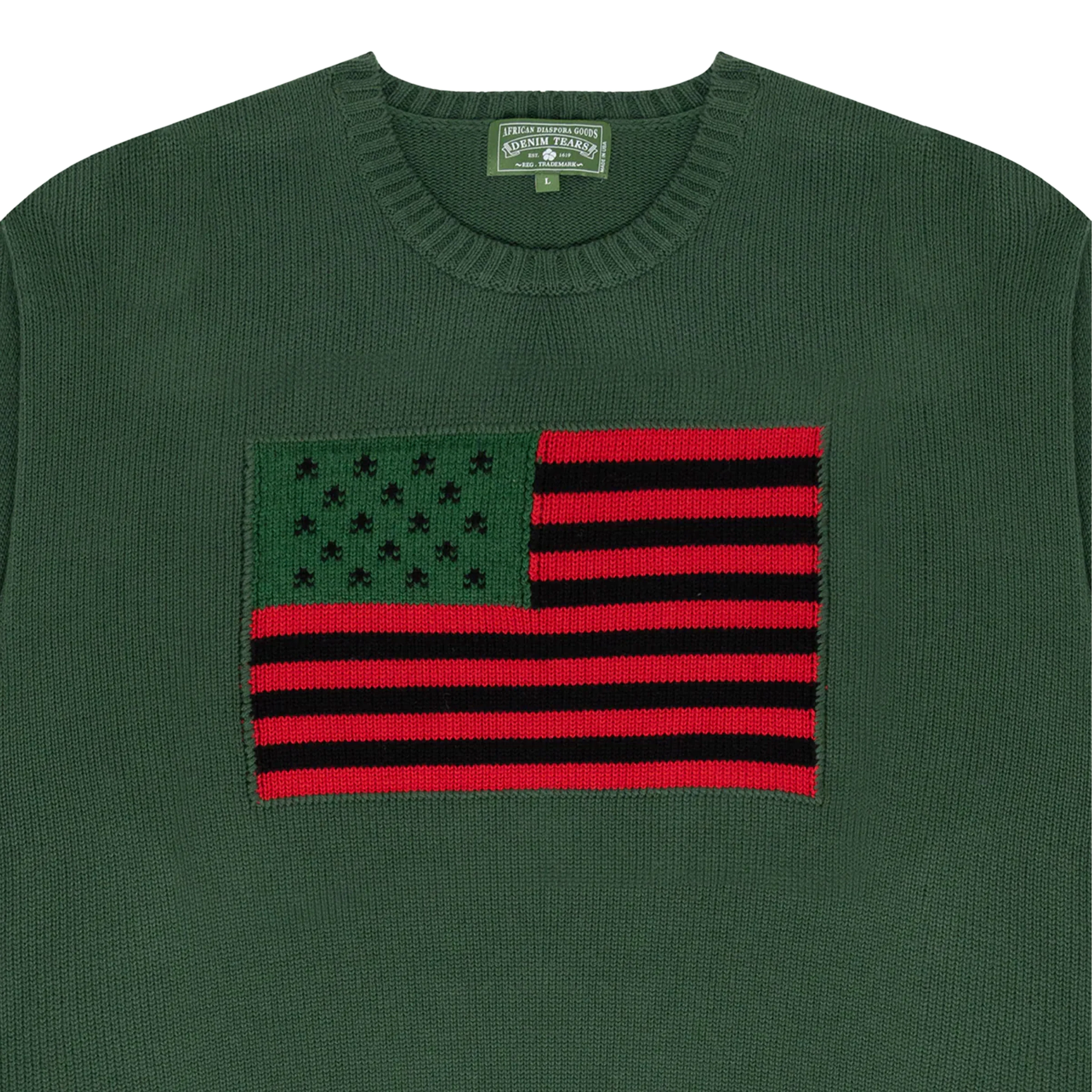 Denim Tears - 1619 Pan African Flag Sweater - (Green) - Image 3