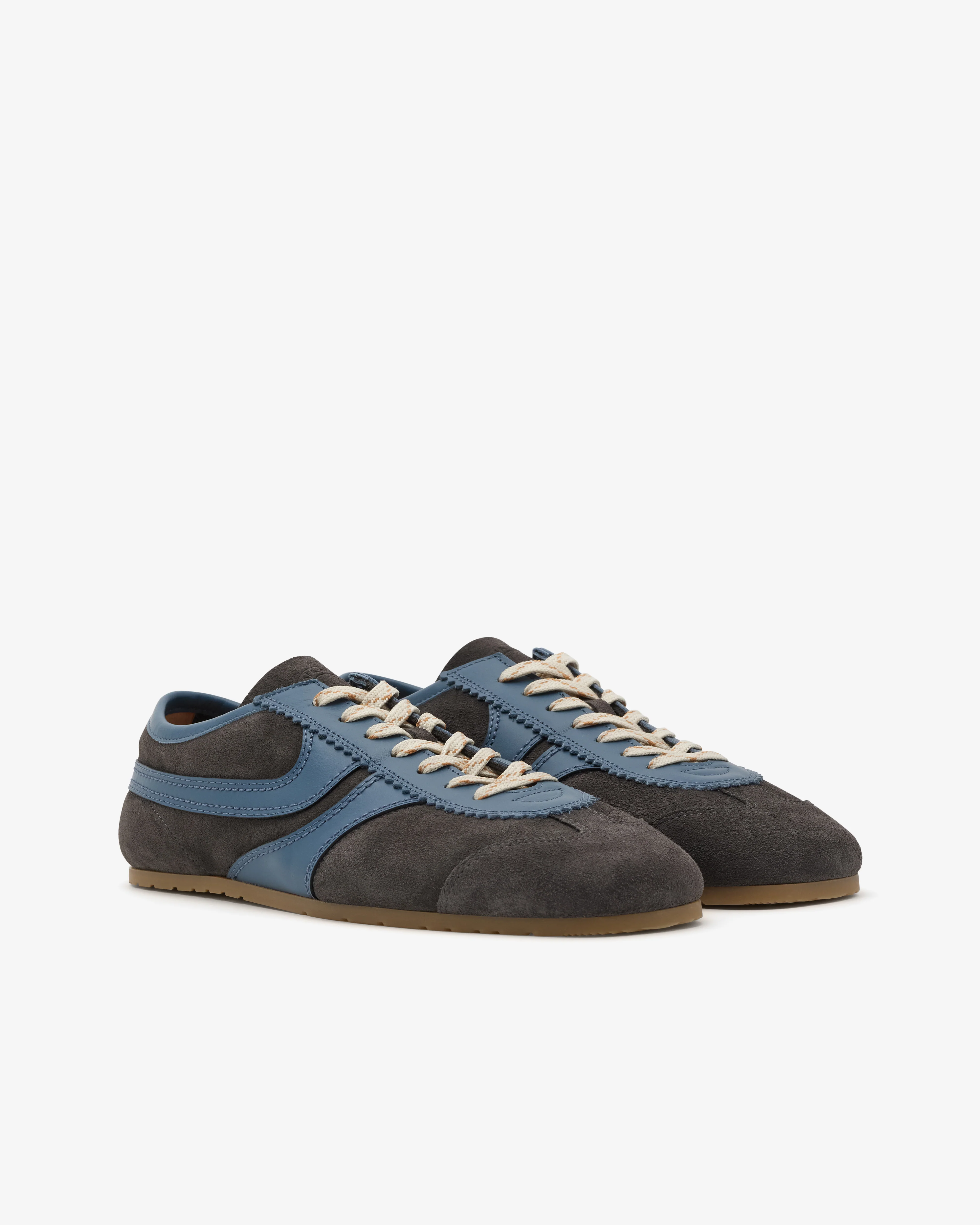 Dries Van Noten - Men's Suede Sneakers - (Steel) - Image 2