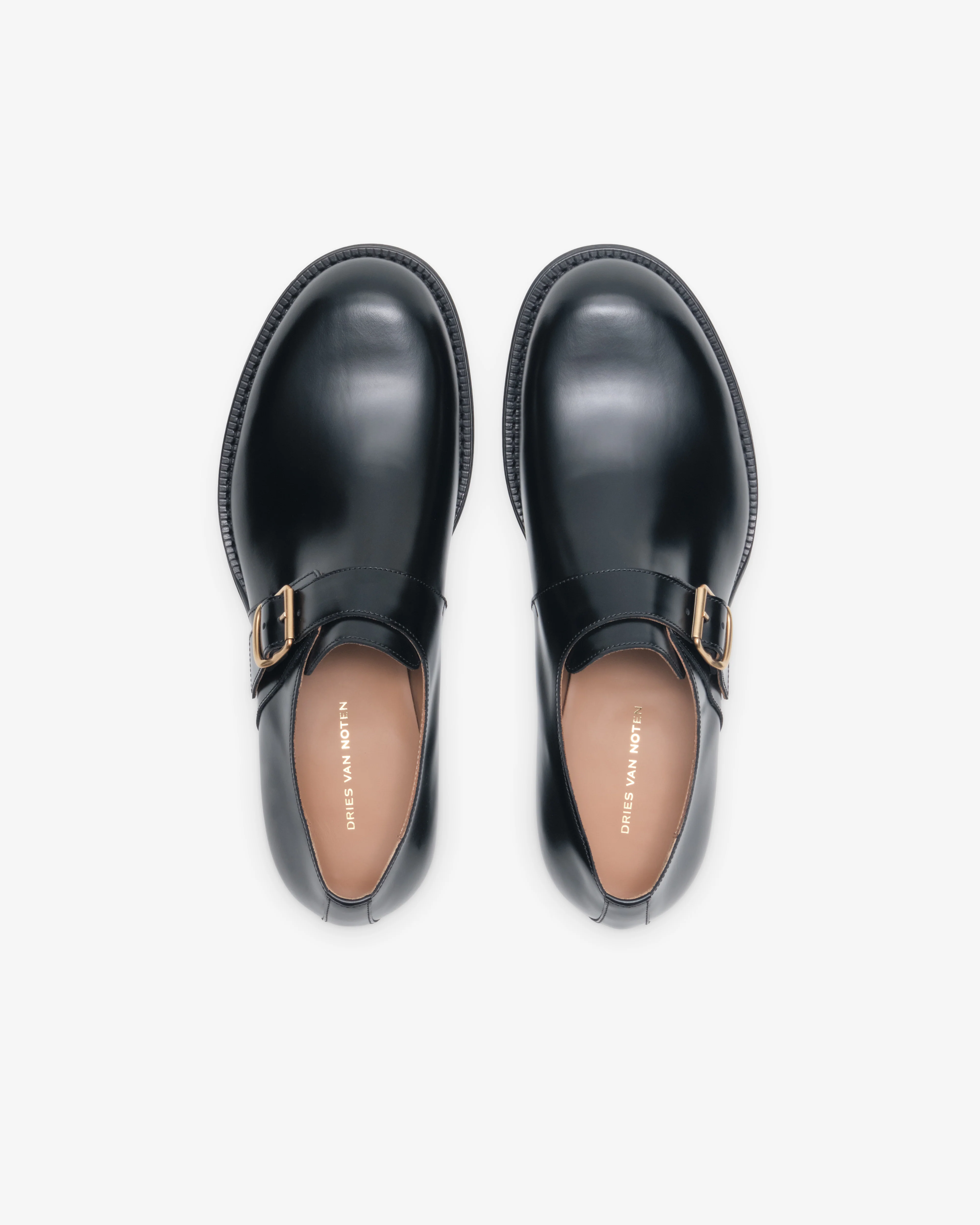 Dries Van Noten - Men's Buckle-Detail Shoes - (Black) - Image 5