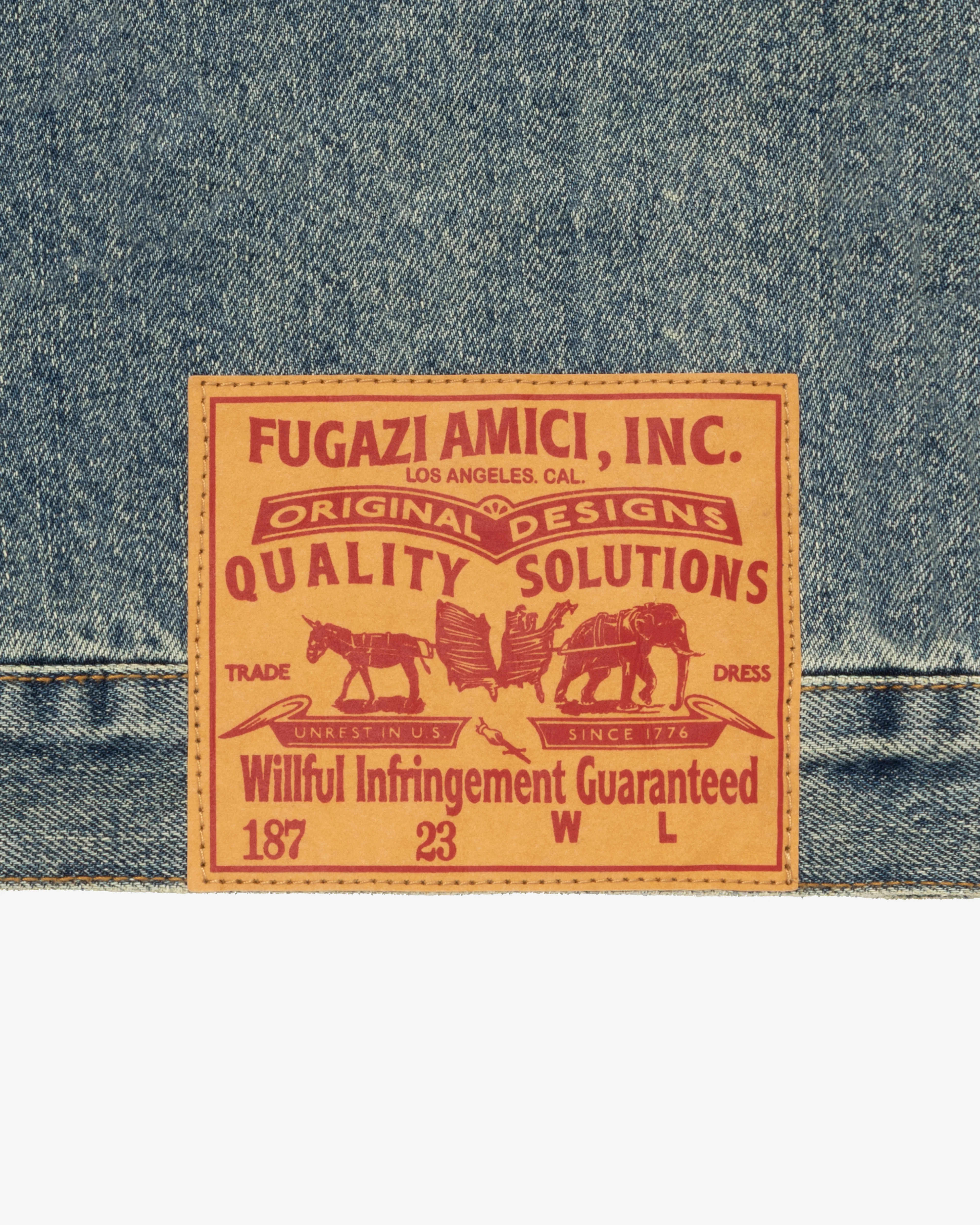 Fugazi - Men's Novelty Denim Jacket - (Mud Wash) - Image 6