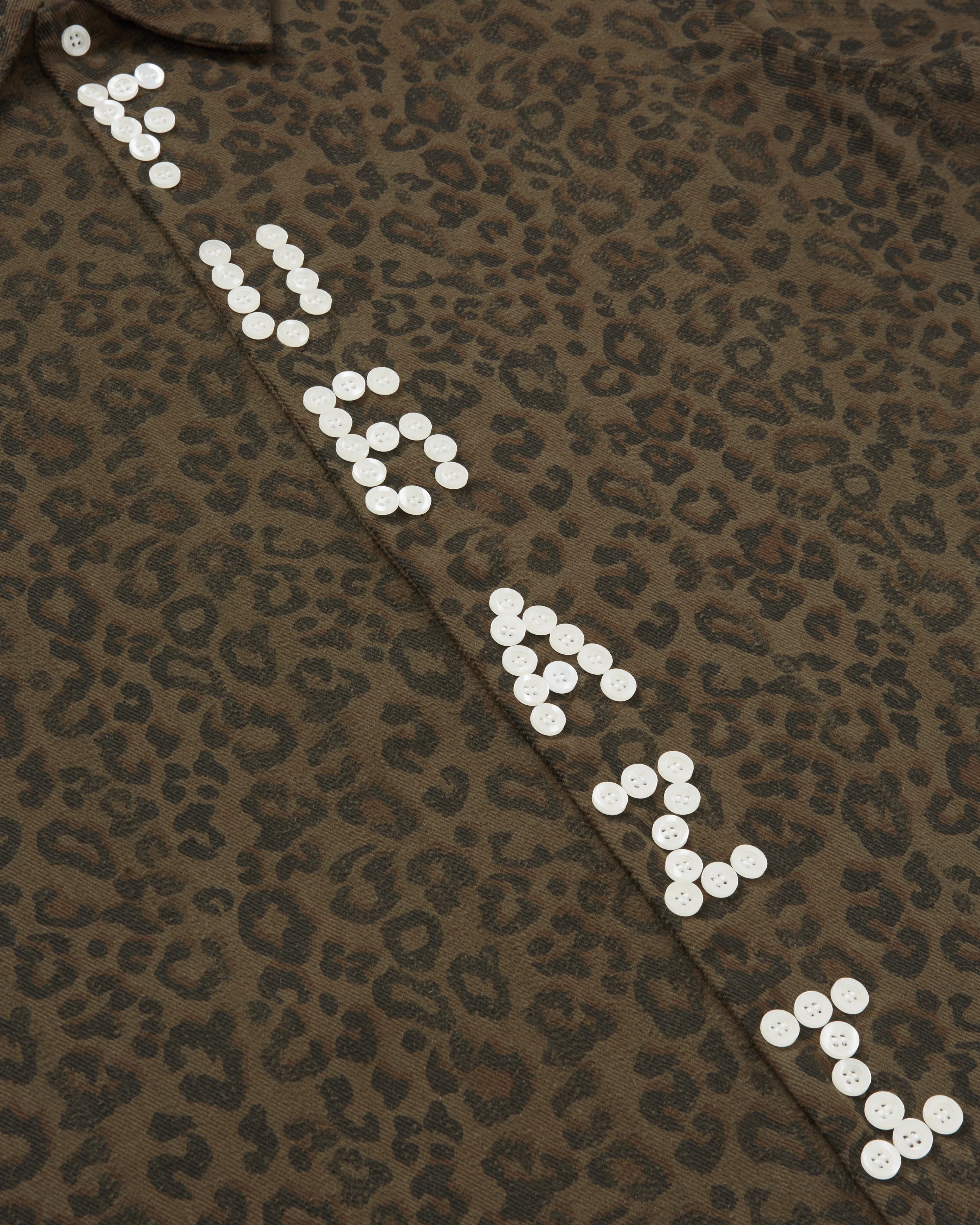Fugazi - Men's Textured Letter Button Up - (Leopard) - Image 3