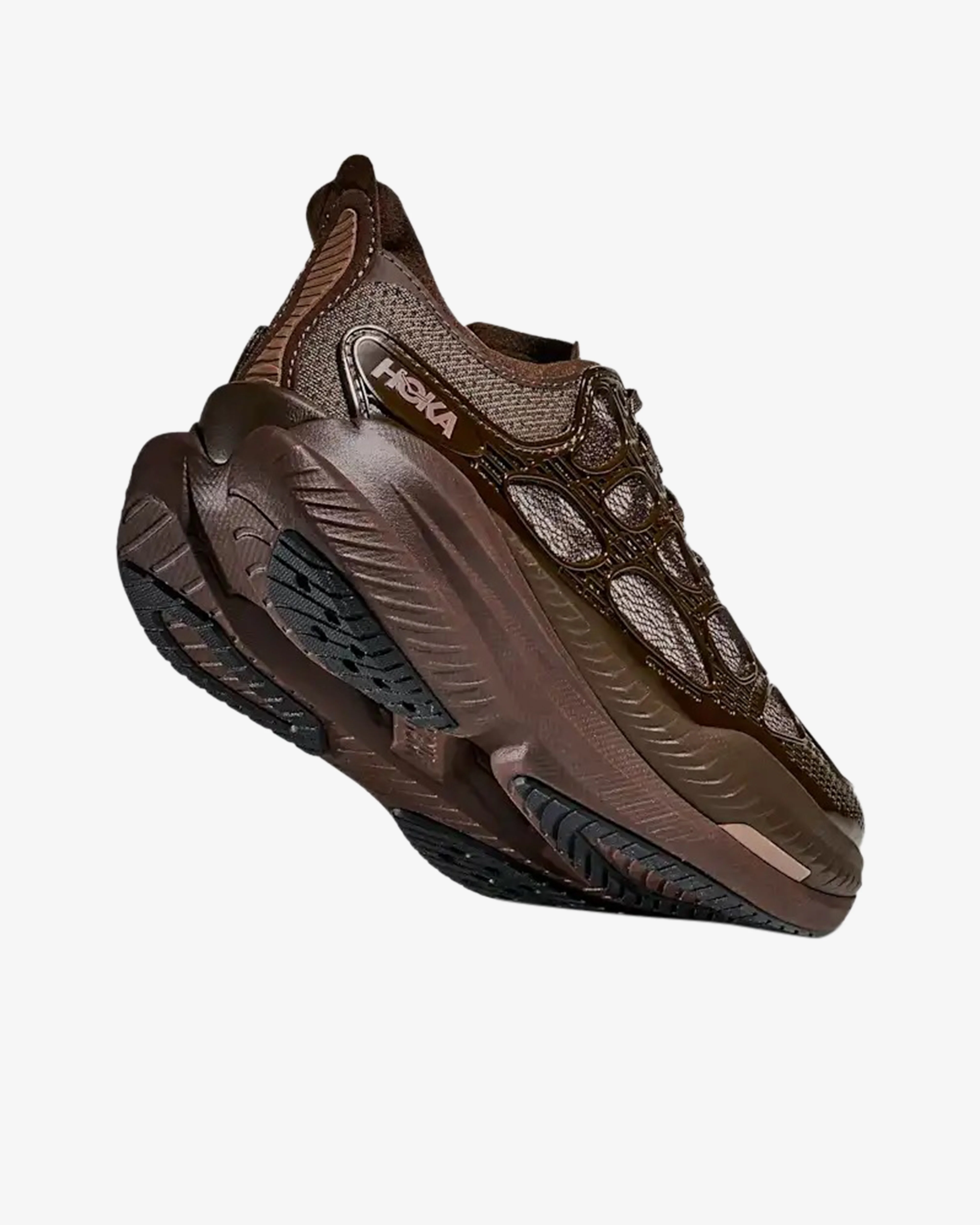 Hoka - Men's U Mach X Caged Sneakers - (Walnut/Soaring Blue) - Image 7