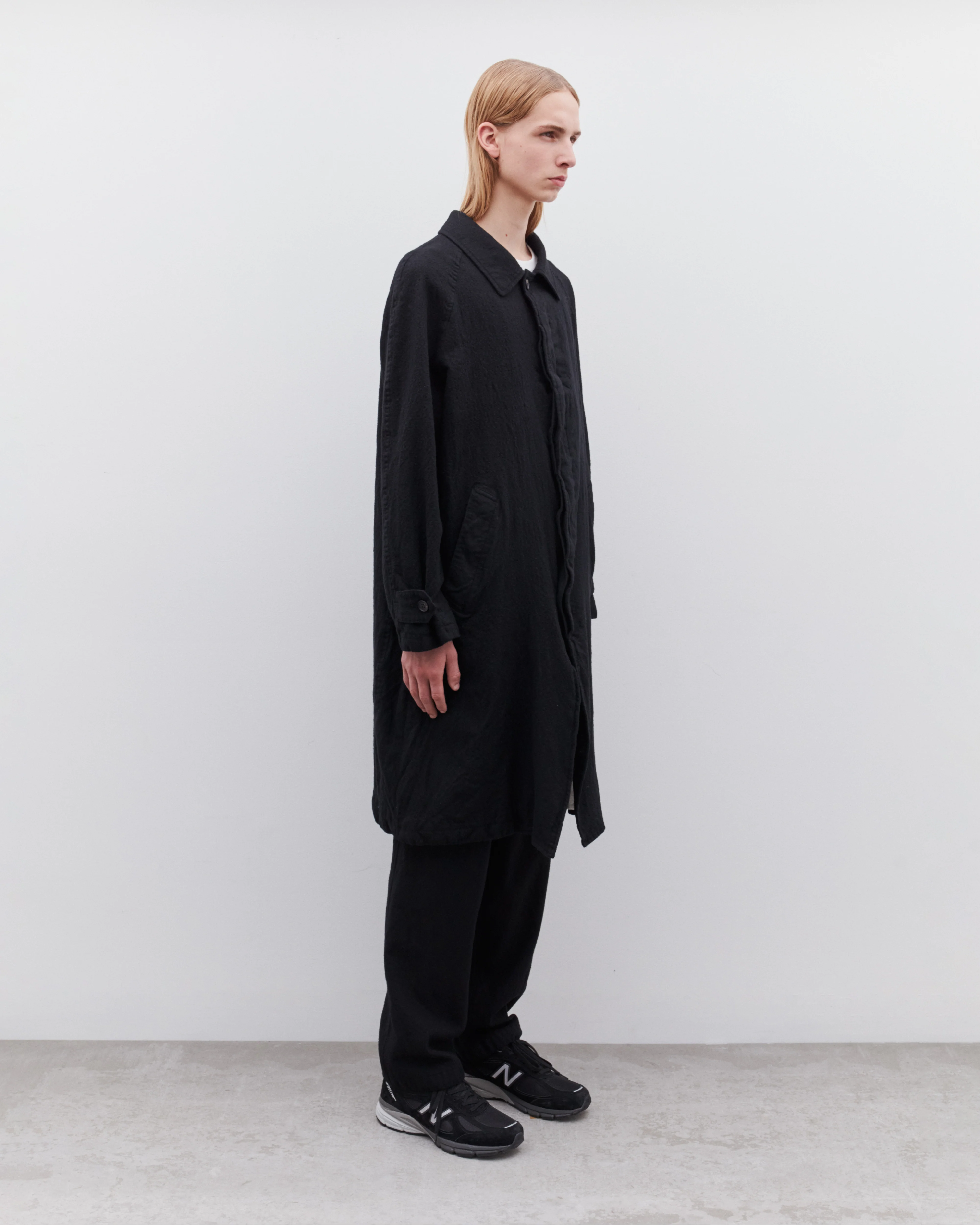CDG Homme - Men's Wool Mac Coat - (Black) - Image 4