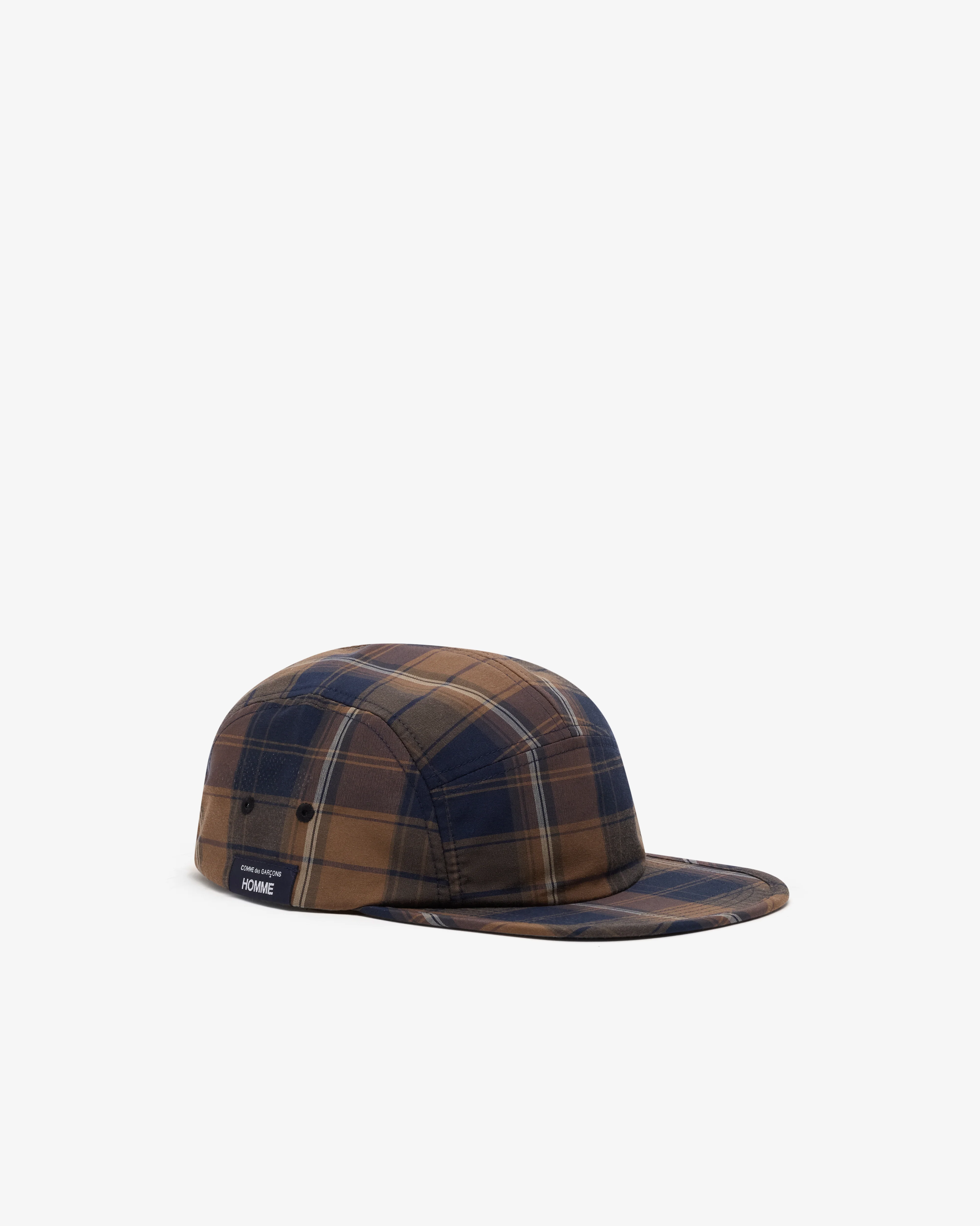 CDG Homme - Men's Check 5 Panel Cap - (Brown) - Image 2