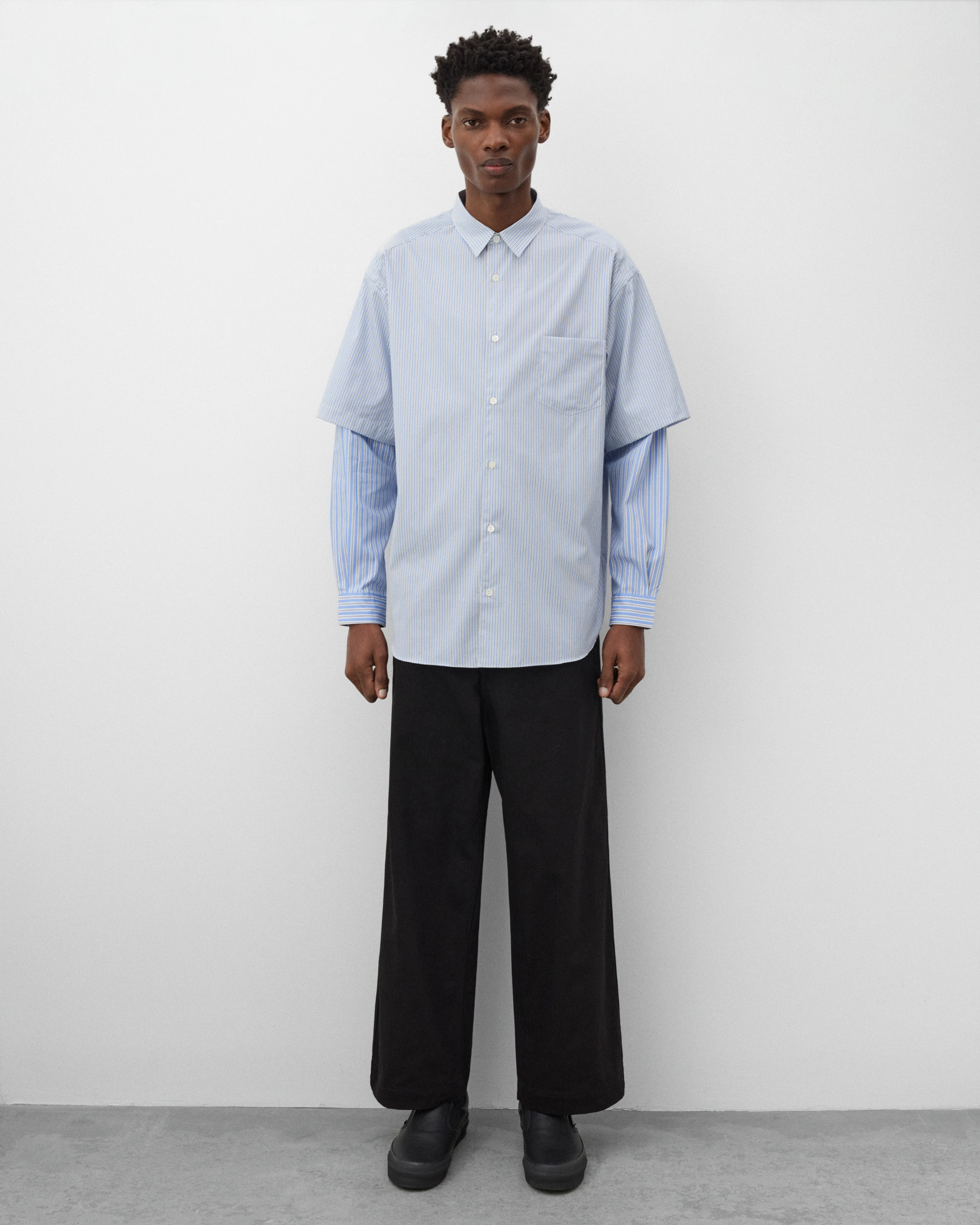 CDG Homme - Men's Herringbone Work Trousers - (Black) - Image 6