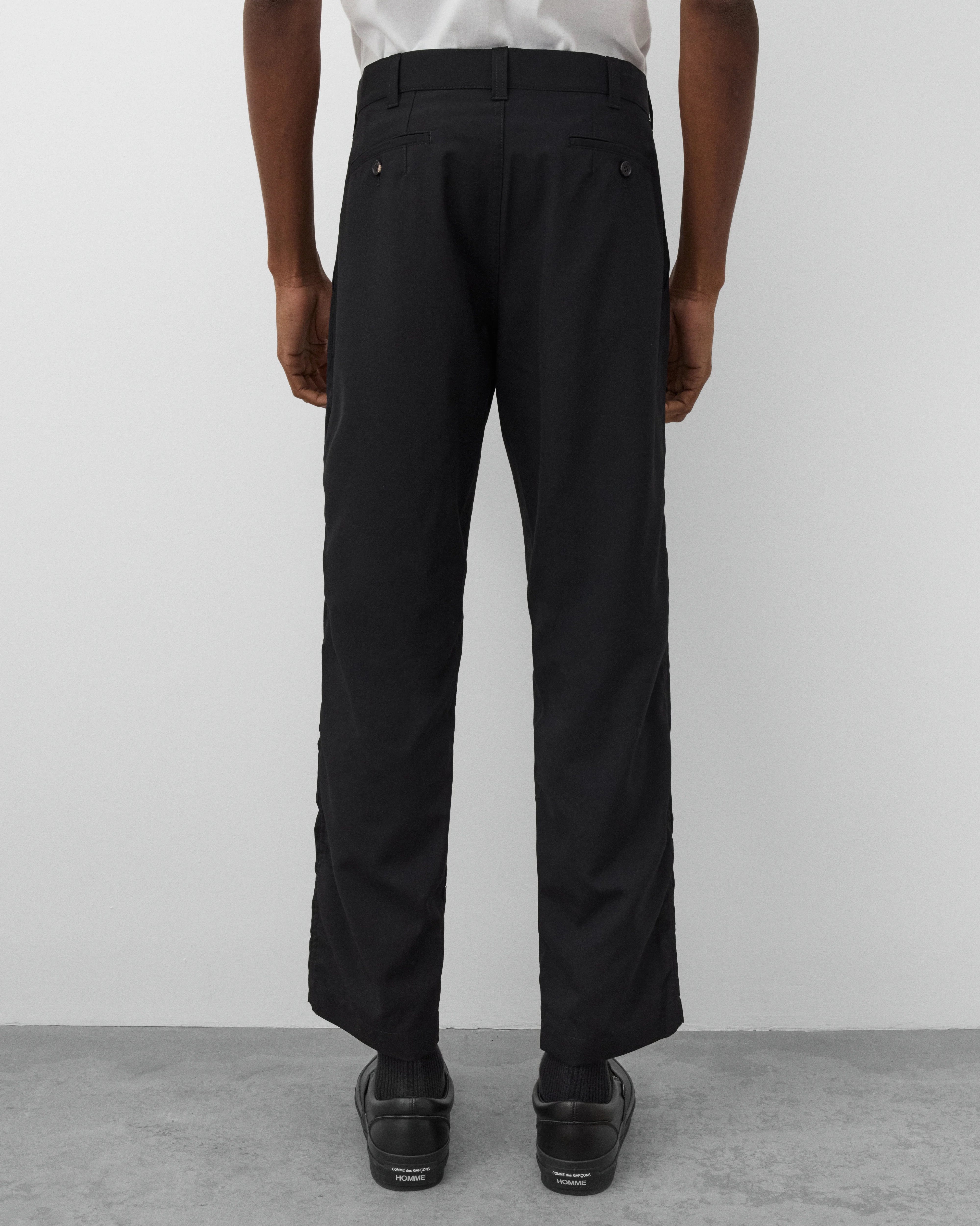 CDG Homme - Men's Slim Wool Trousers - (Black) - Image 5
