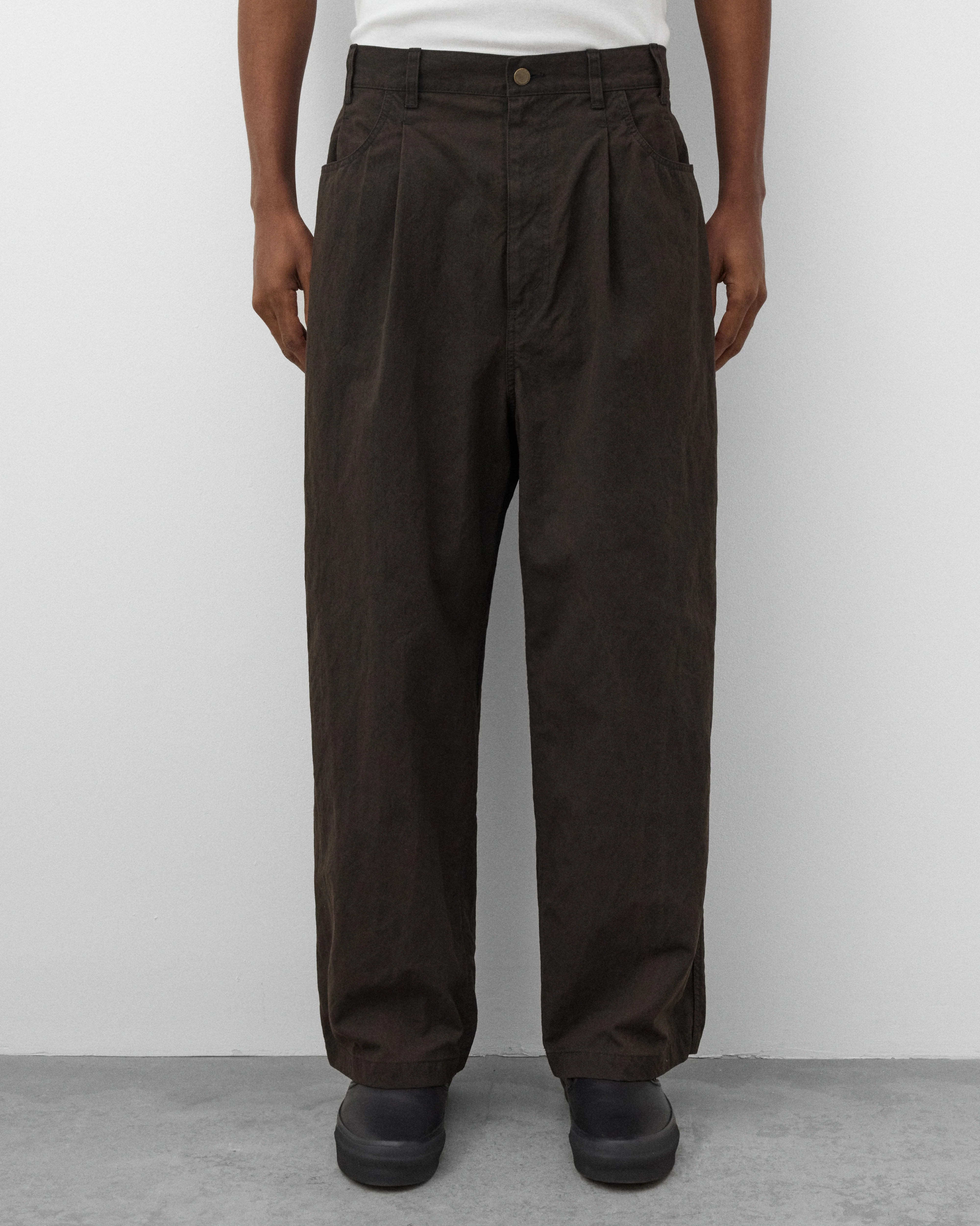 CDG Homme - Men's Dual Pleated Trousers - (Brown) - Image 3