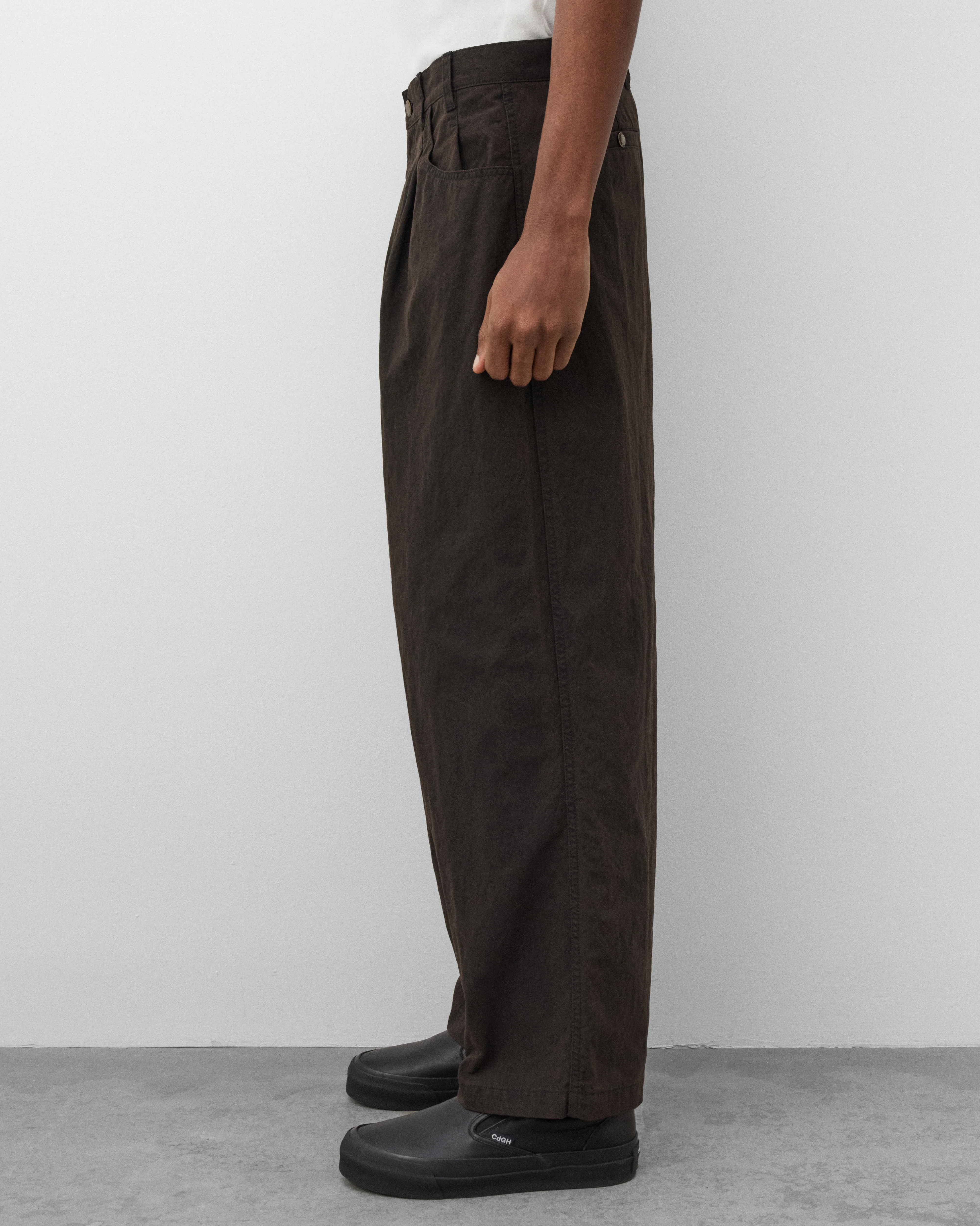 CDG Homme - Men's Dual Pleated Trousers - (Brown) - Image 4