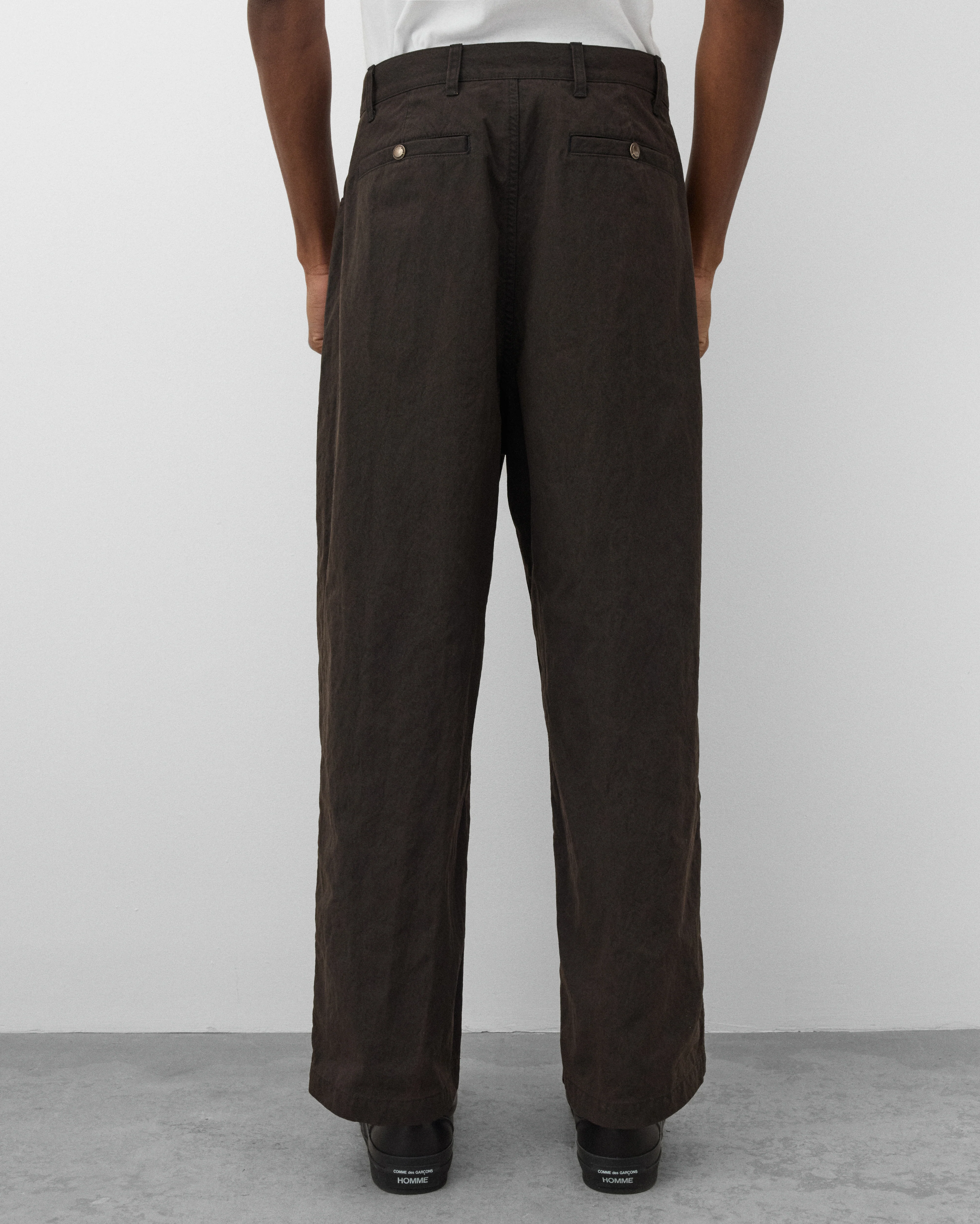 CDG Homme - Men's Dual Pleated Trousers - (Brown) - Image 5