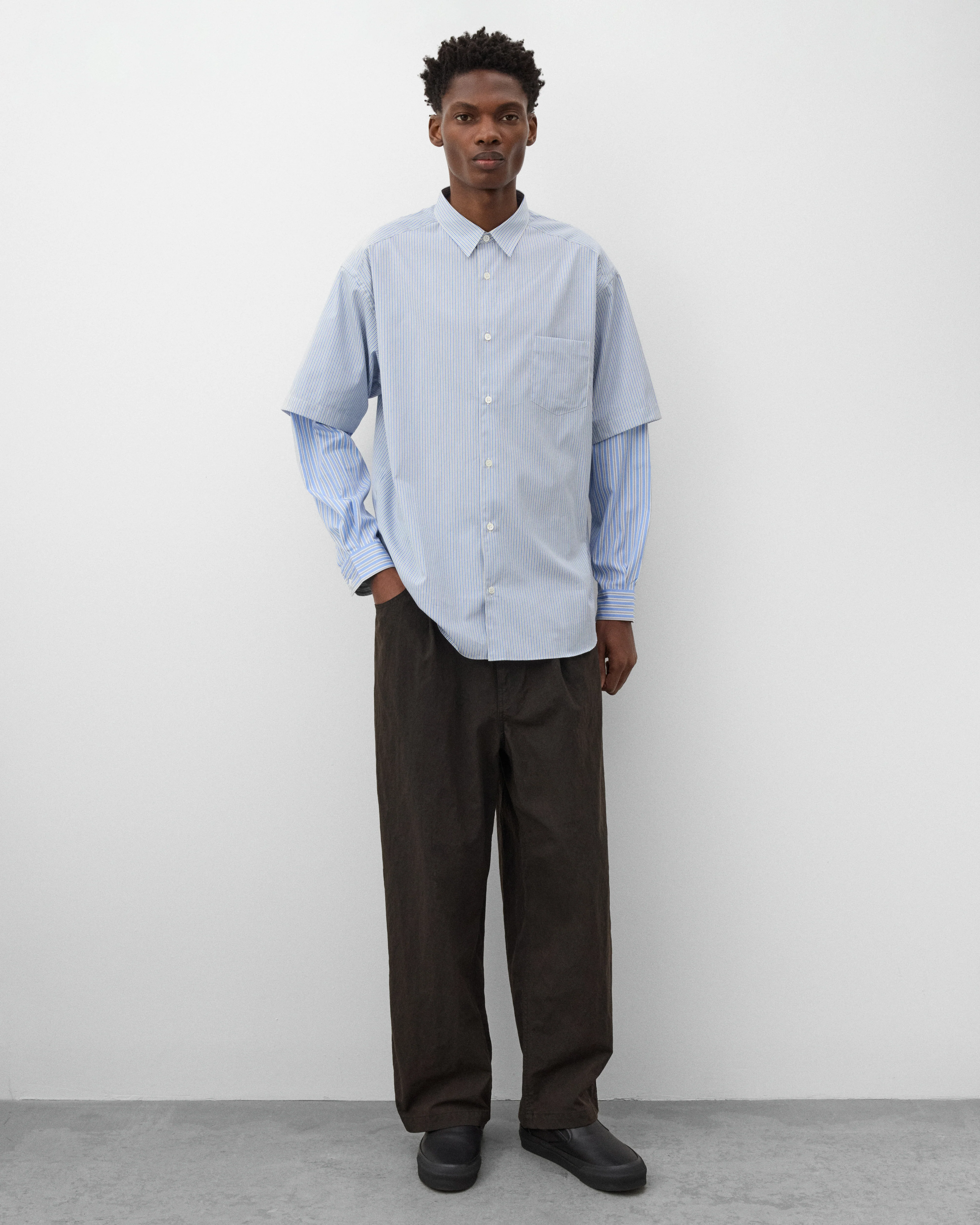 CDG Homme - Men's Dual Pleated Trousers - (Brown) - Image 6