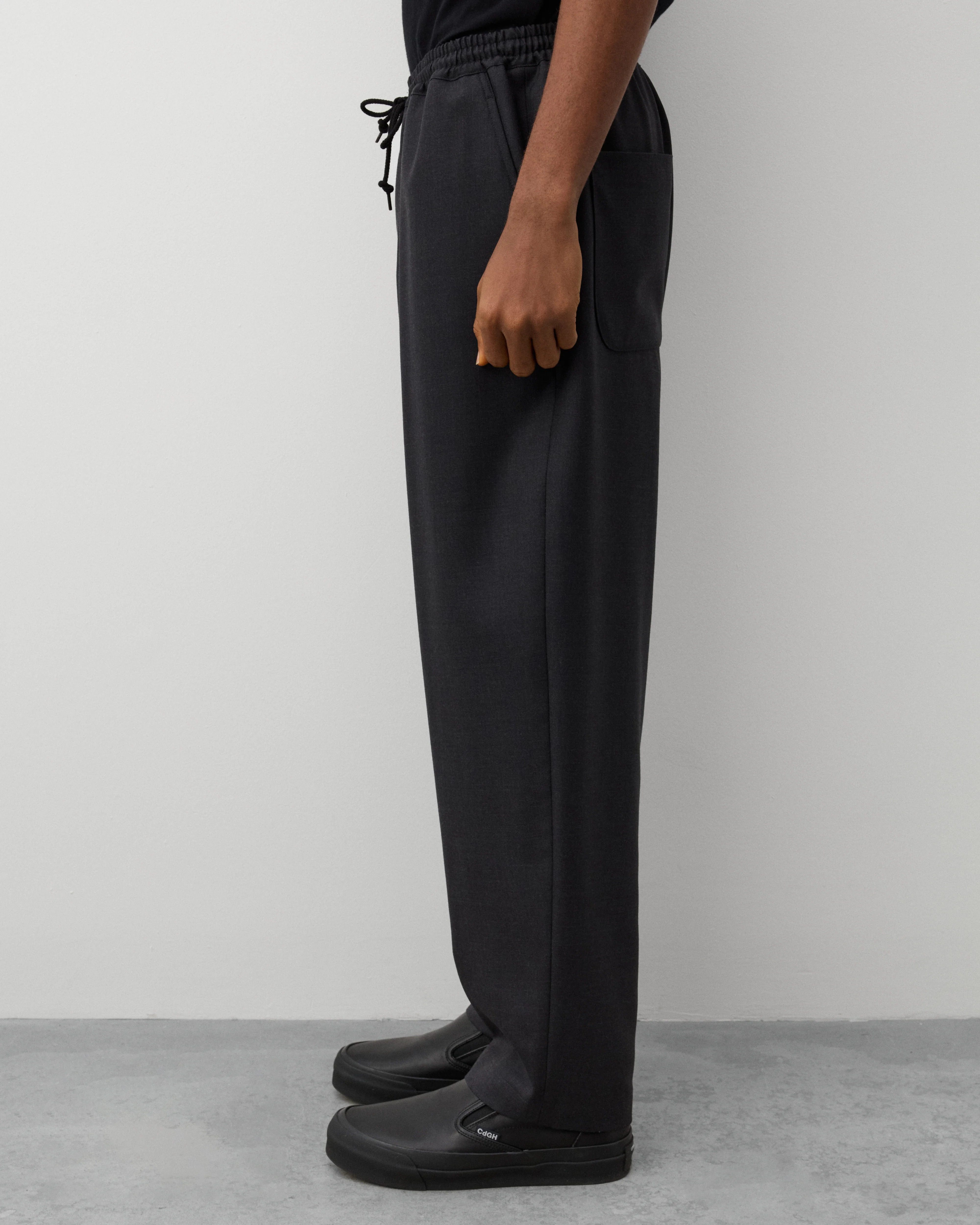 CDG Homme - Men's Wool Tapered Trousers - (Grey) - Image 4