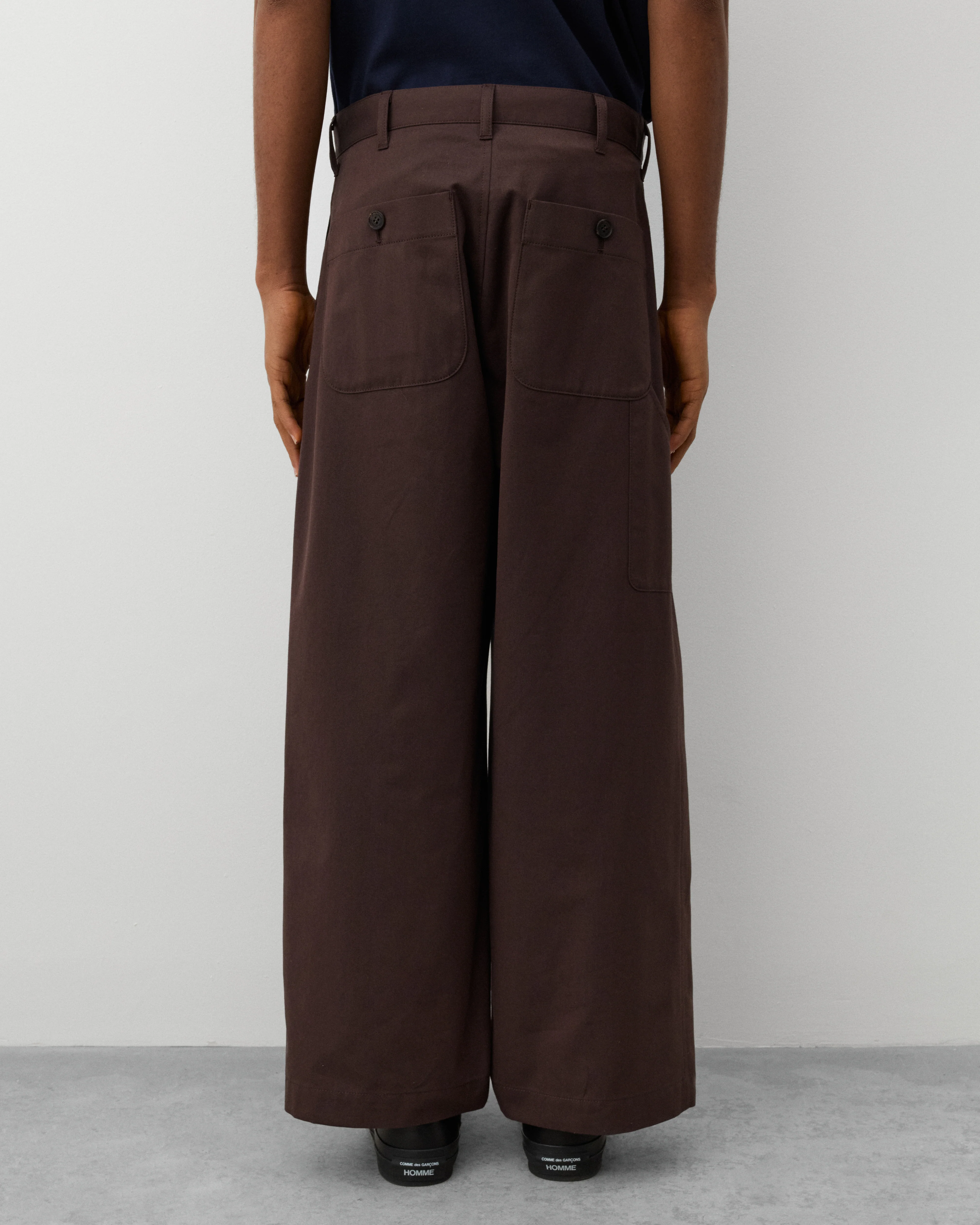 CDG Homme - Men's Panelled Trousers - (Brown) - Image 5