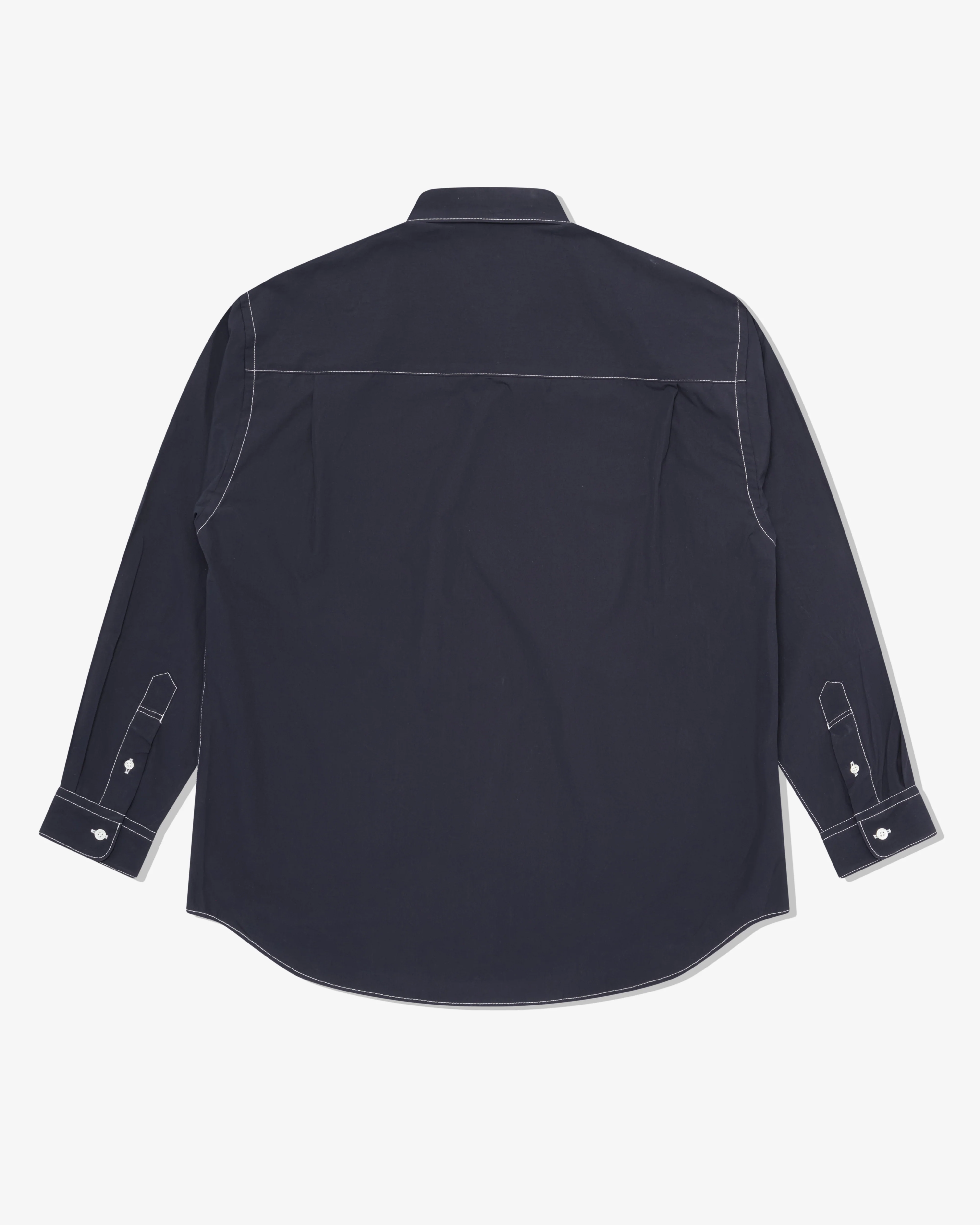 CDG Homme - Men's Contrast Seams Shirt - (Navy) - Image 2
