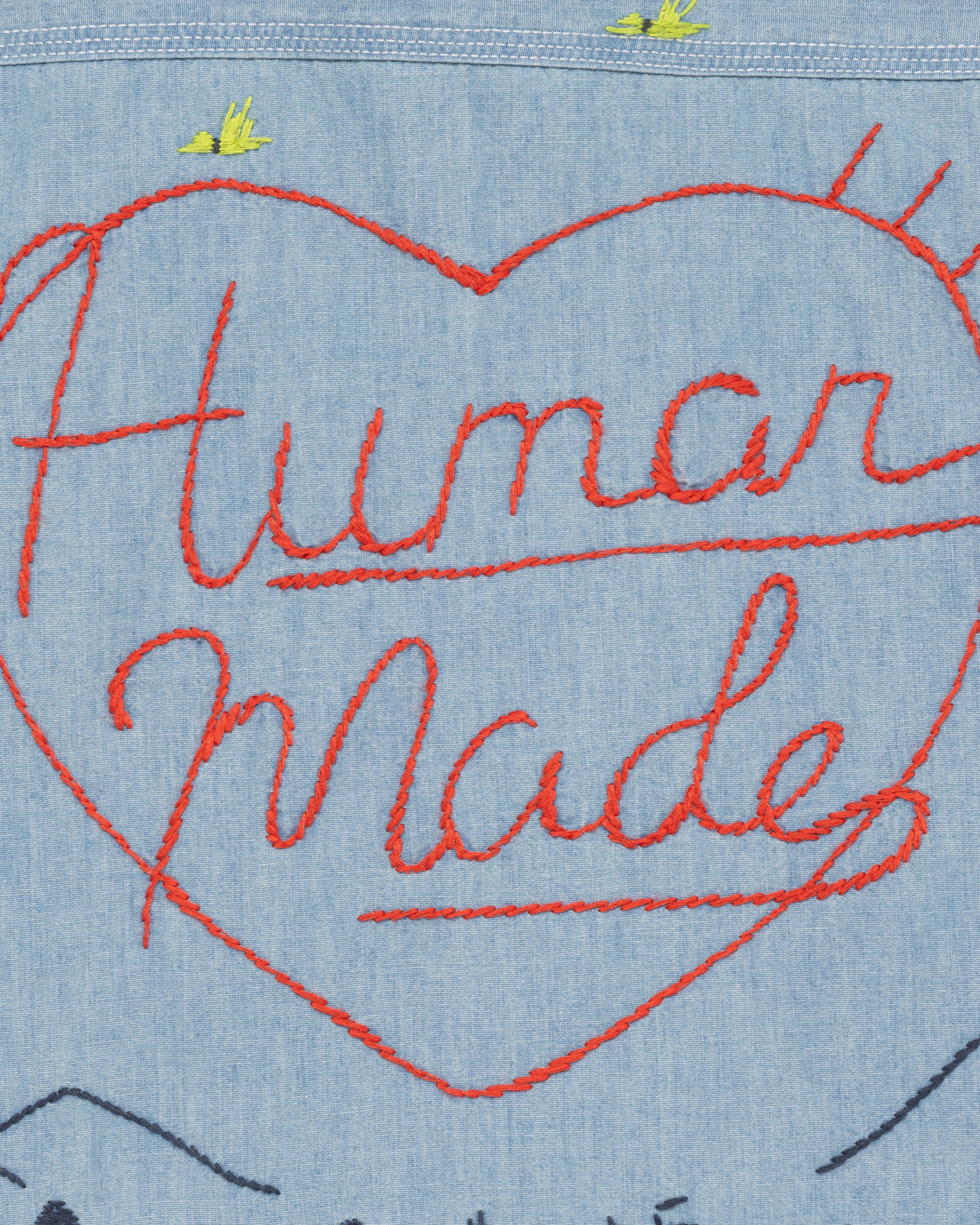 Human Made - Men's Embroidered Chambray Shirt - (Blue) - Image 4
