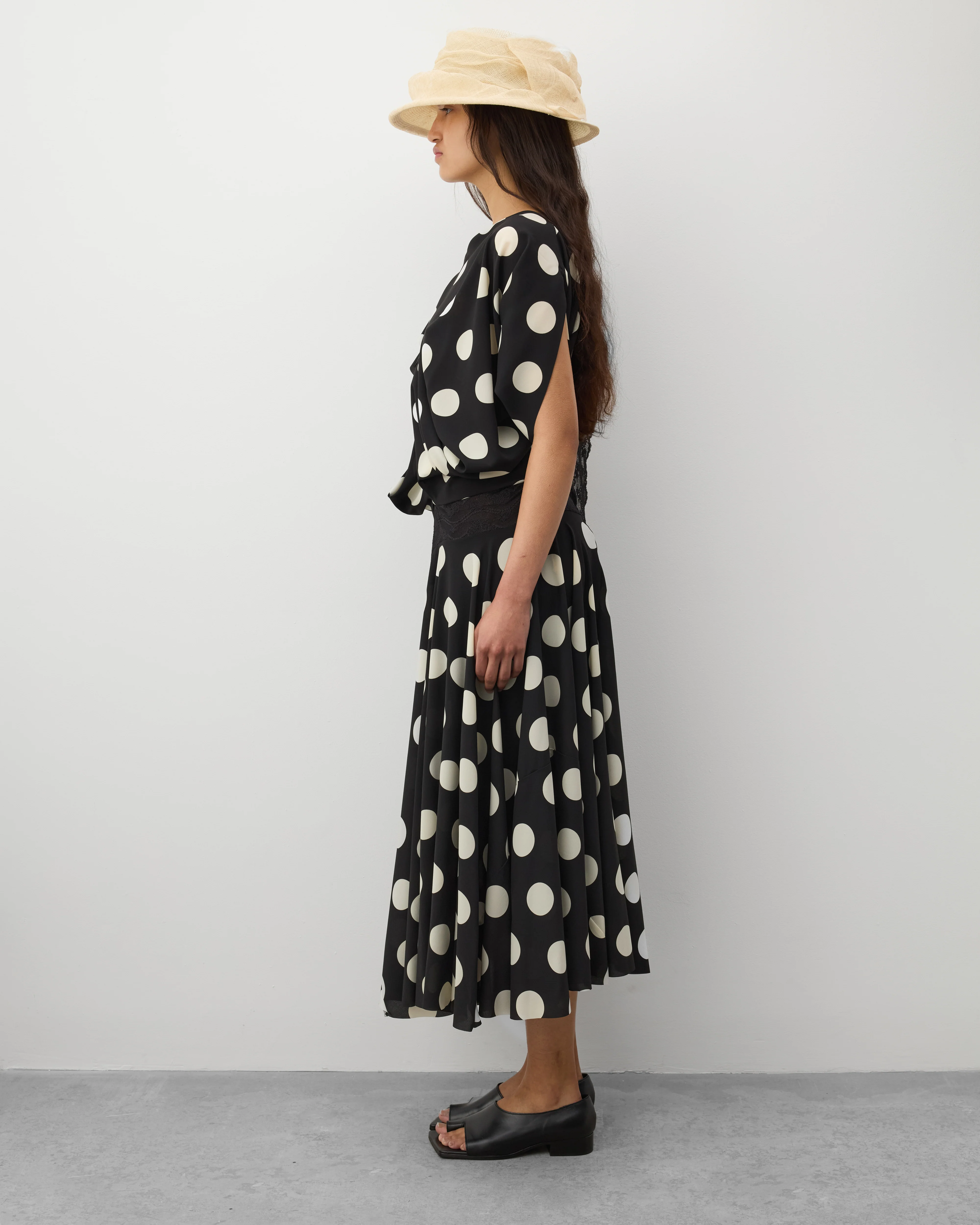 Junya Watanabe - Women's Polka Dot Maxi Dress - (Black/White) - Image 4
