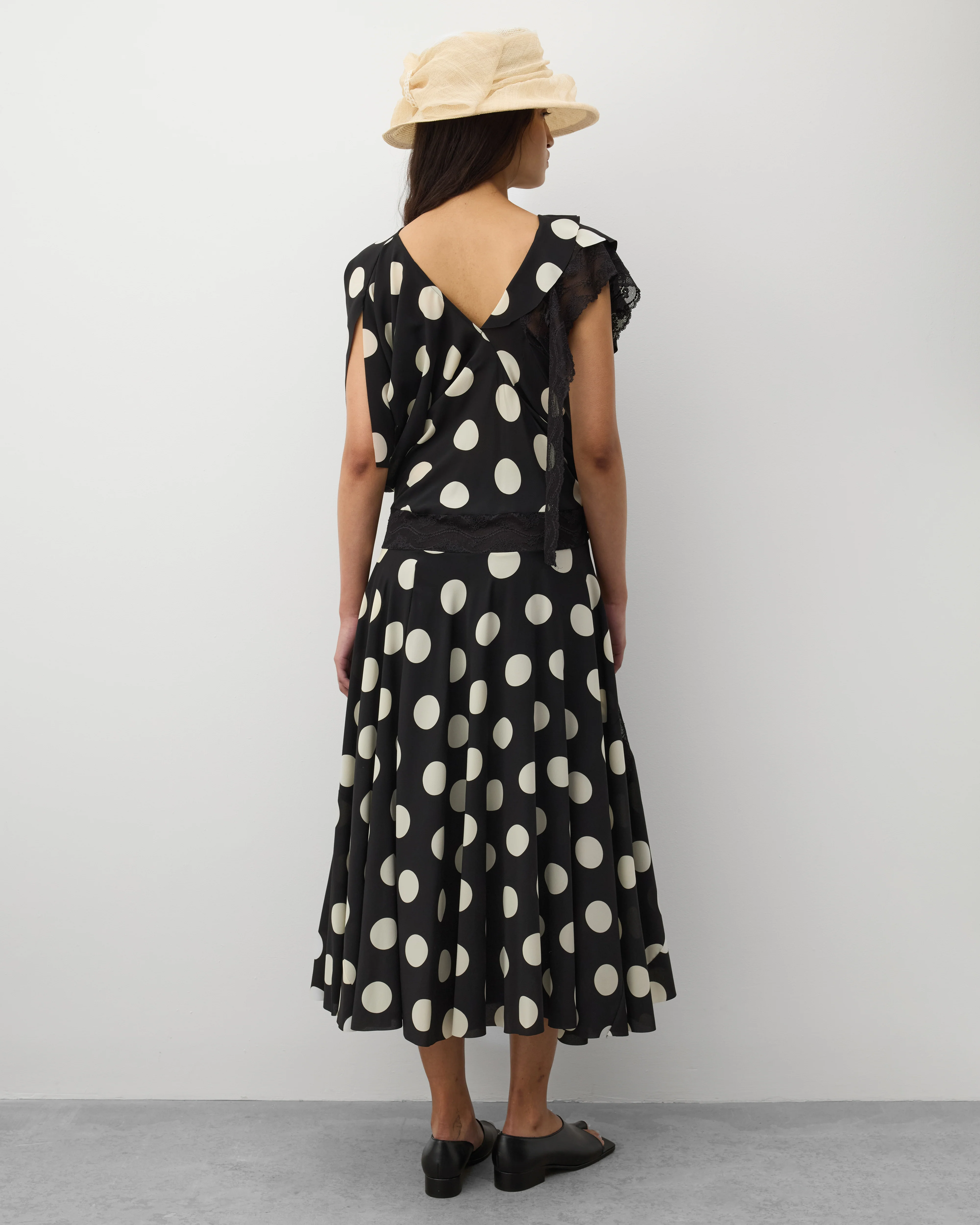 Junya Watanabe - Women's Polka Dot Maxi Dress - (Black/White) - Image 5