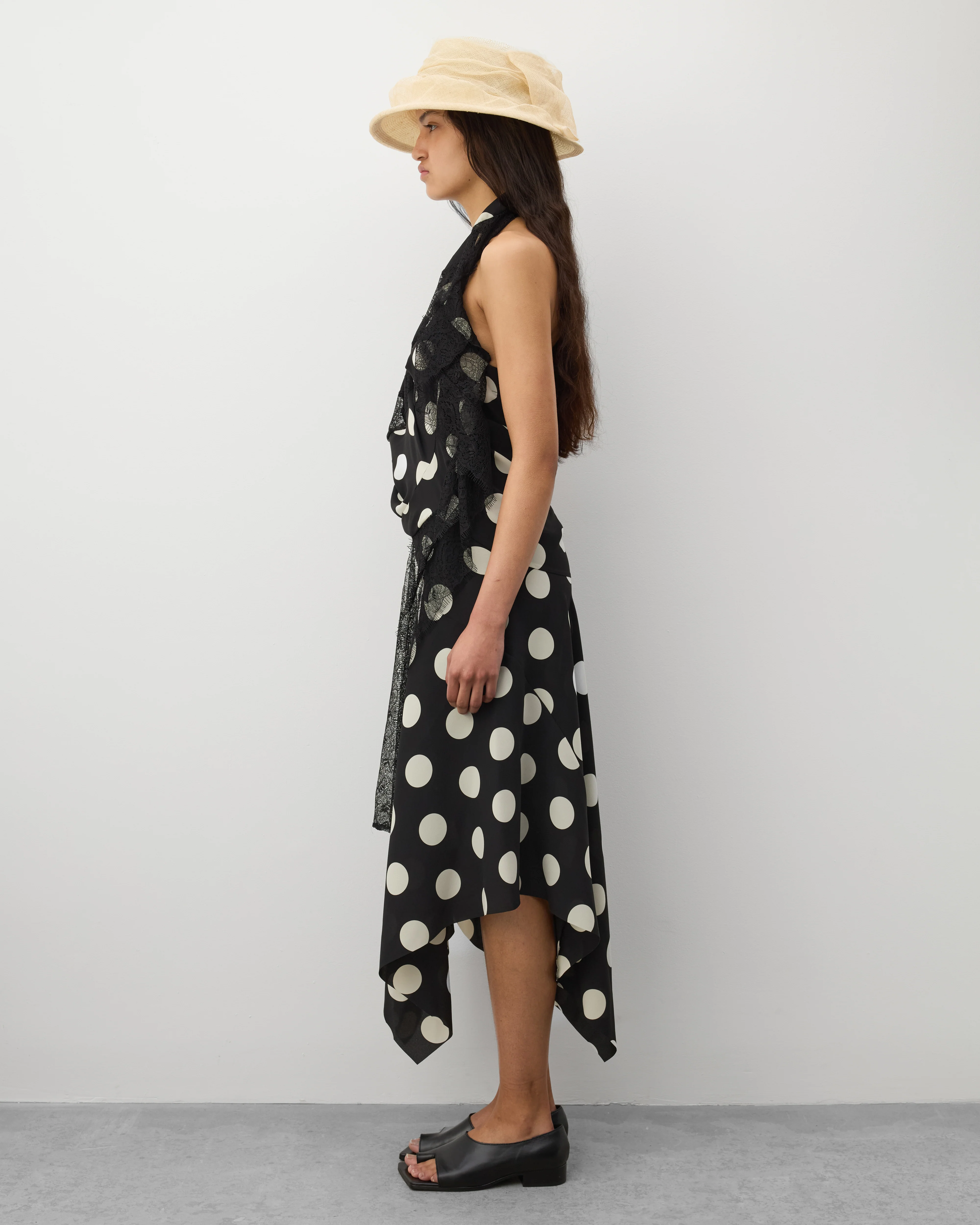 Junya Watanabe - Women's Halter Neck Polka Dot Dress - (Black/White) - Image 4