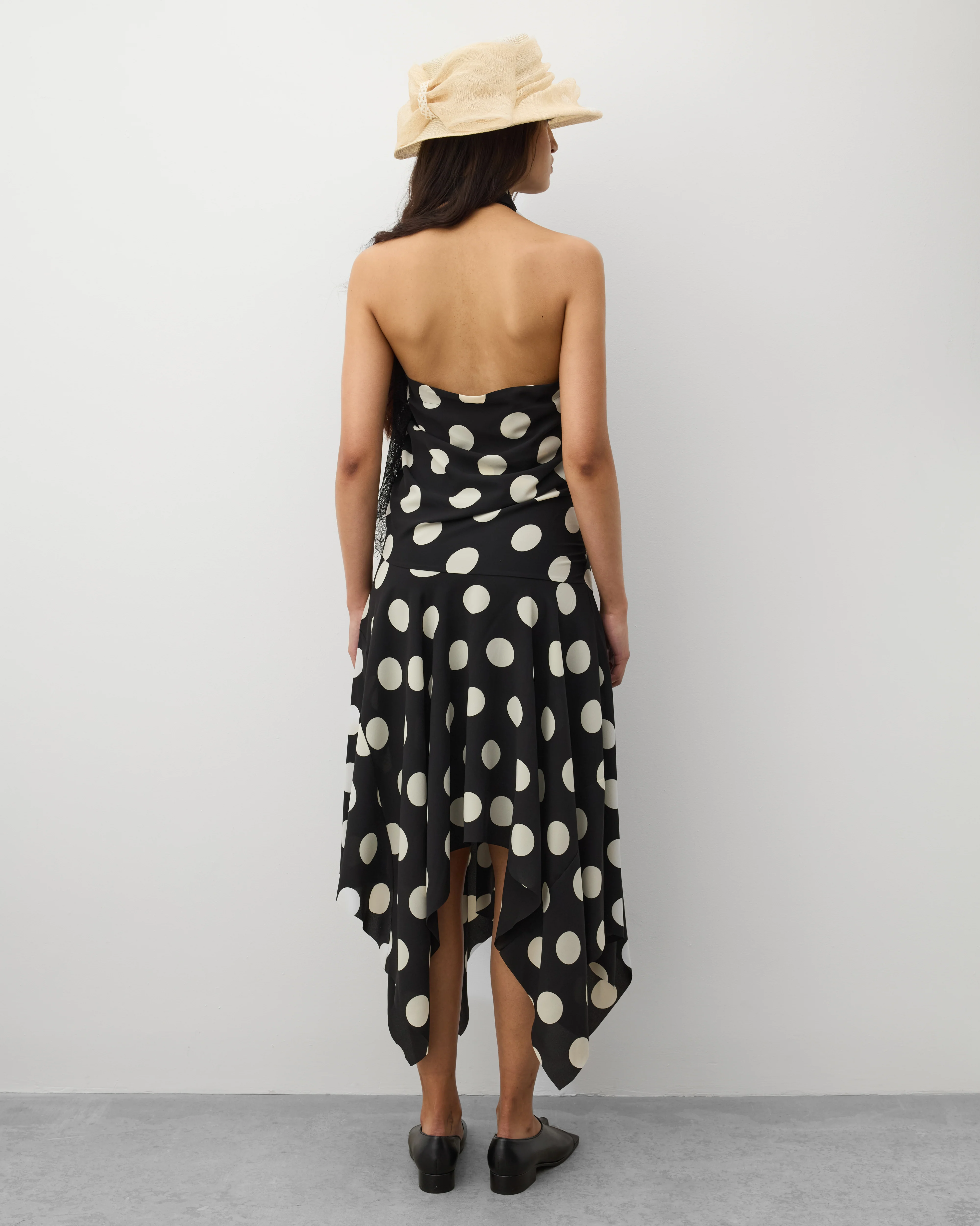 Junya Watanabe - Women's Halter Neck Polka Dot Dress - (Black/White) - Image 5